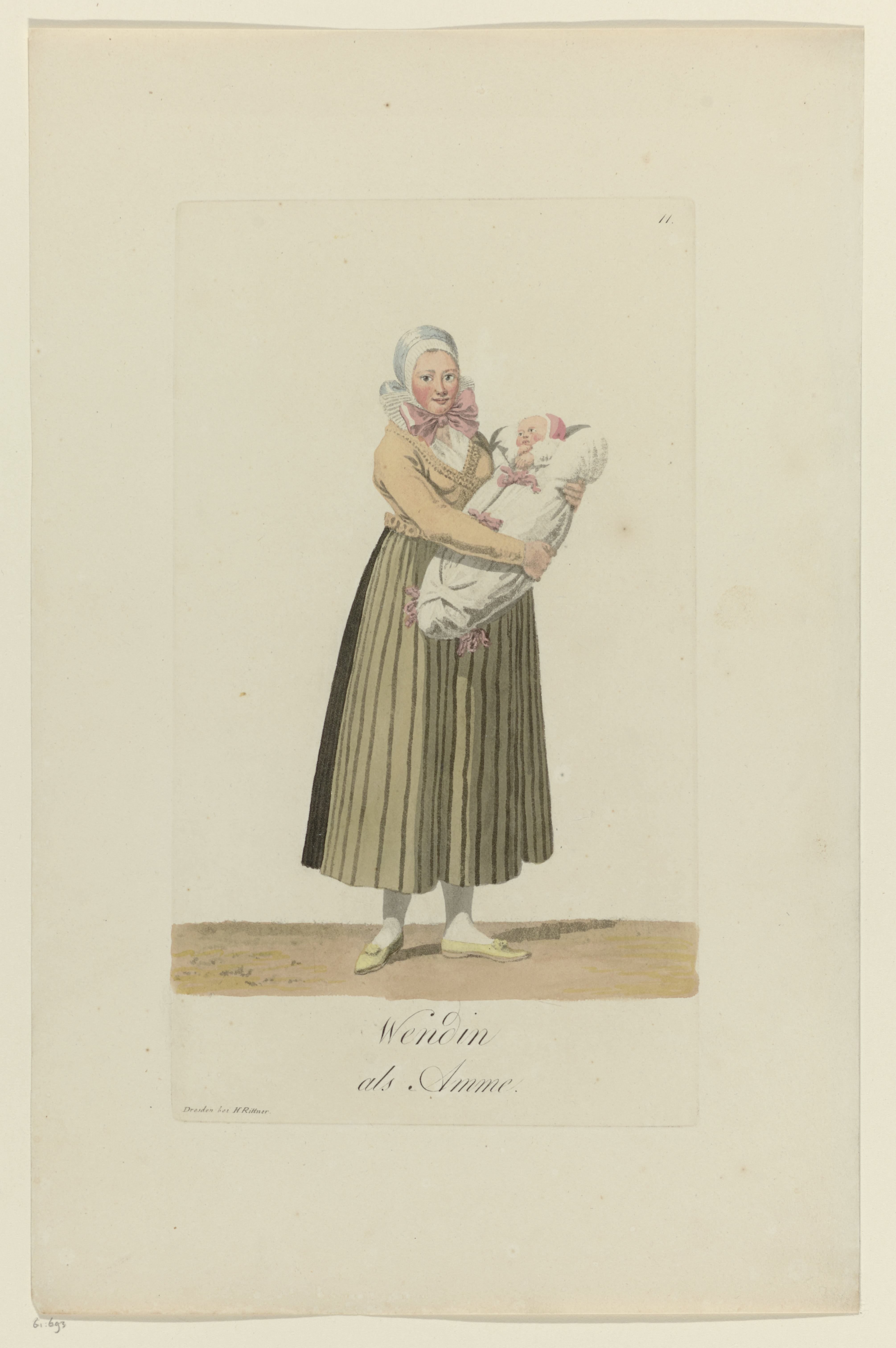 Wendische vrouw als kraamhulp