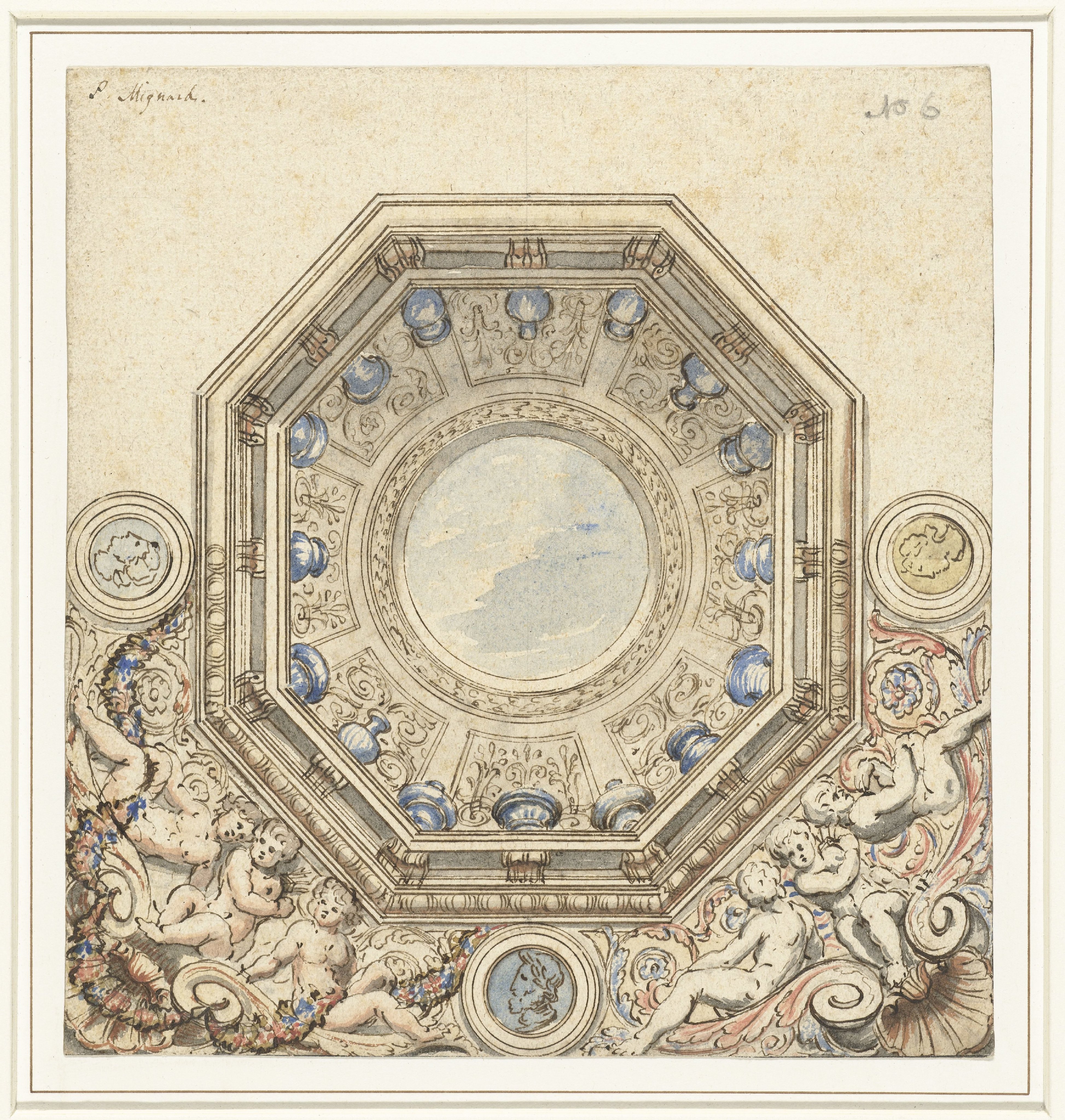 Ontwerp voor een plafond met koepel
