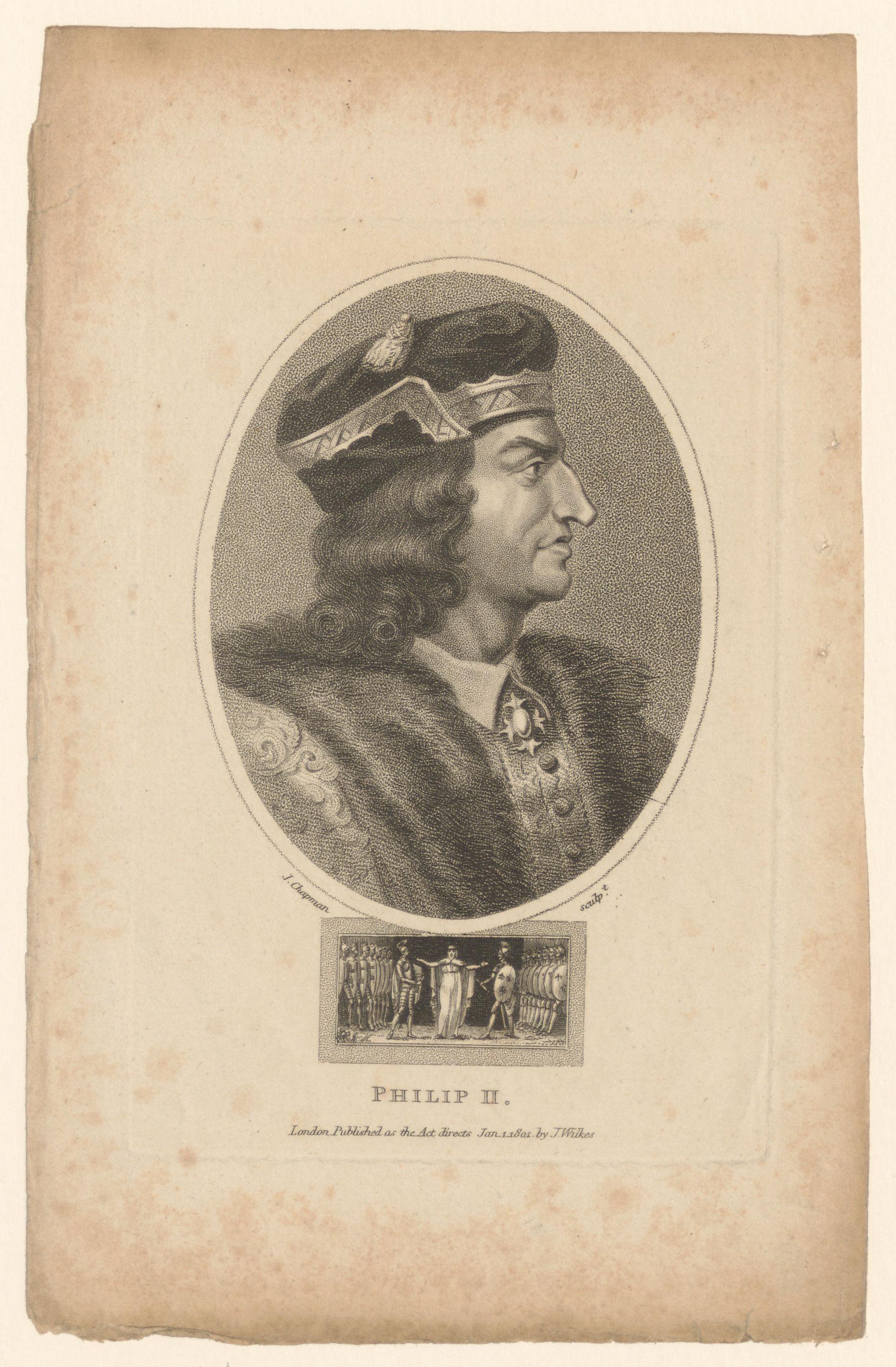 Portret van Filips II, koning van Frankrijk