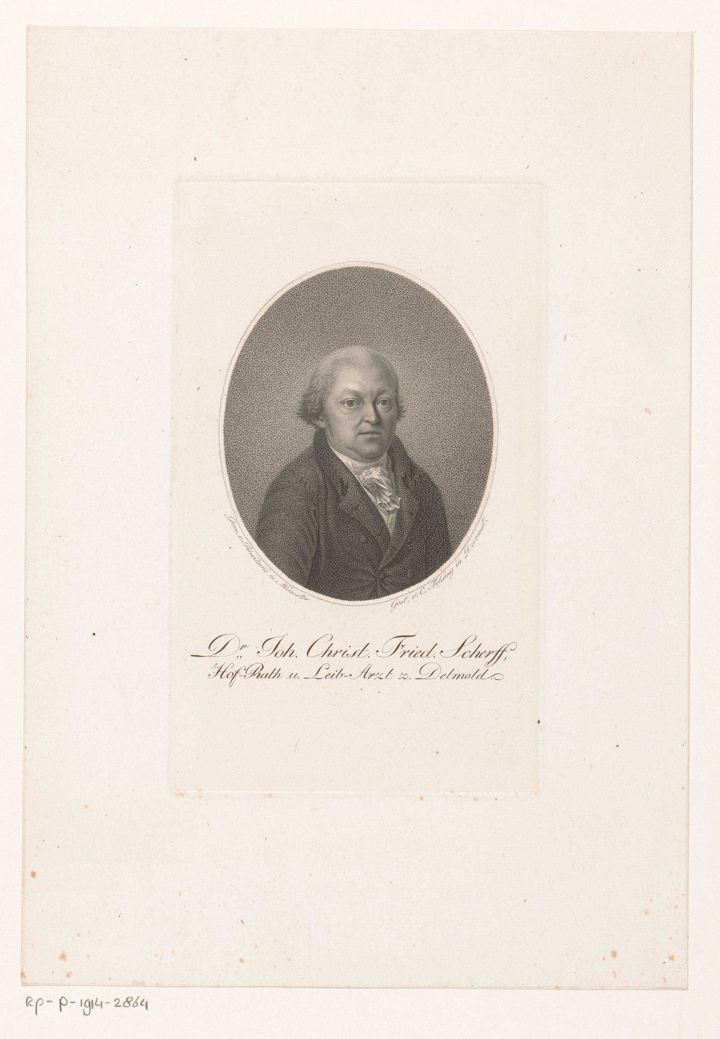 Portret van Johann Christian Friedrich Scherf