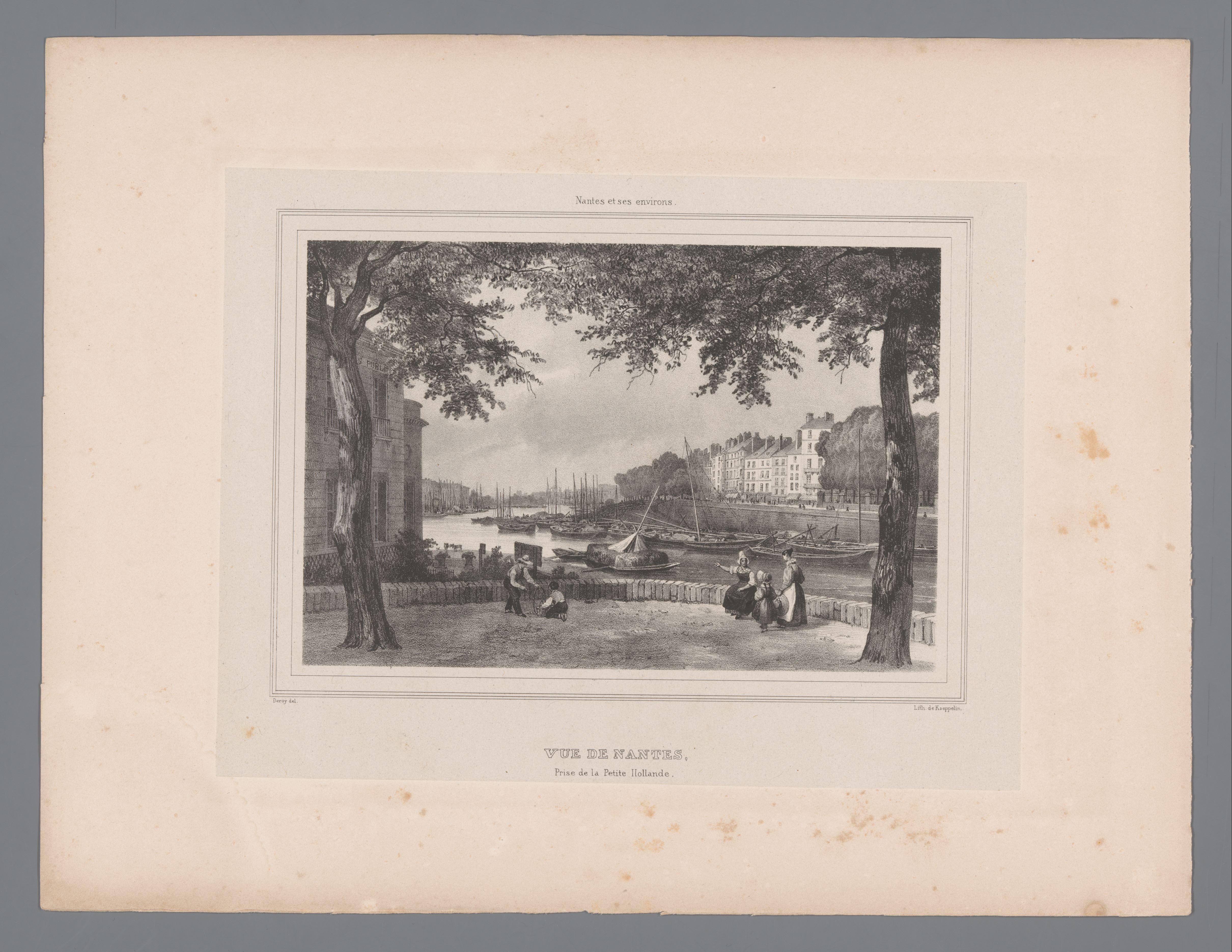 Zicht op de Loire vanaf de Place de la Petite-Hollande in Nantes