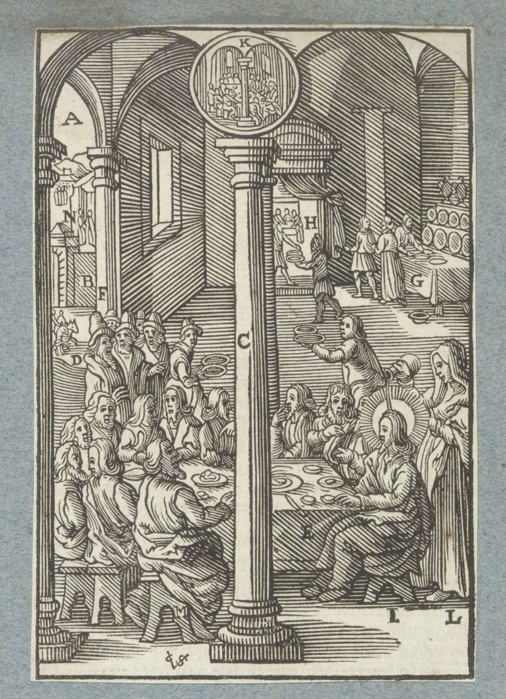 Christus aan de maaltijd in het huis van Simon in Betanië