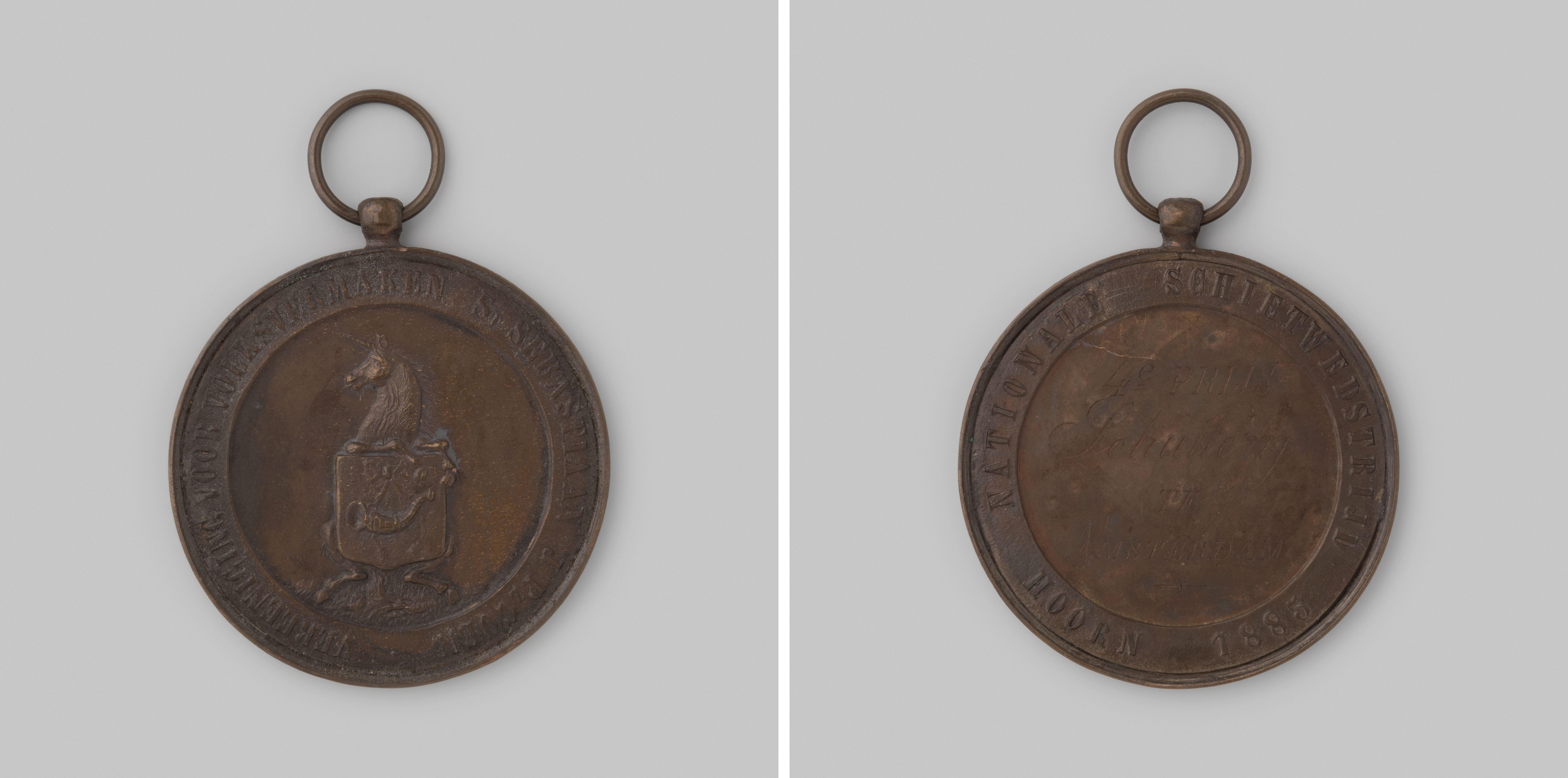 Prijspenning schietwedstrijd schutterij Hoorn, individueel vuur, vierde prijs