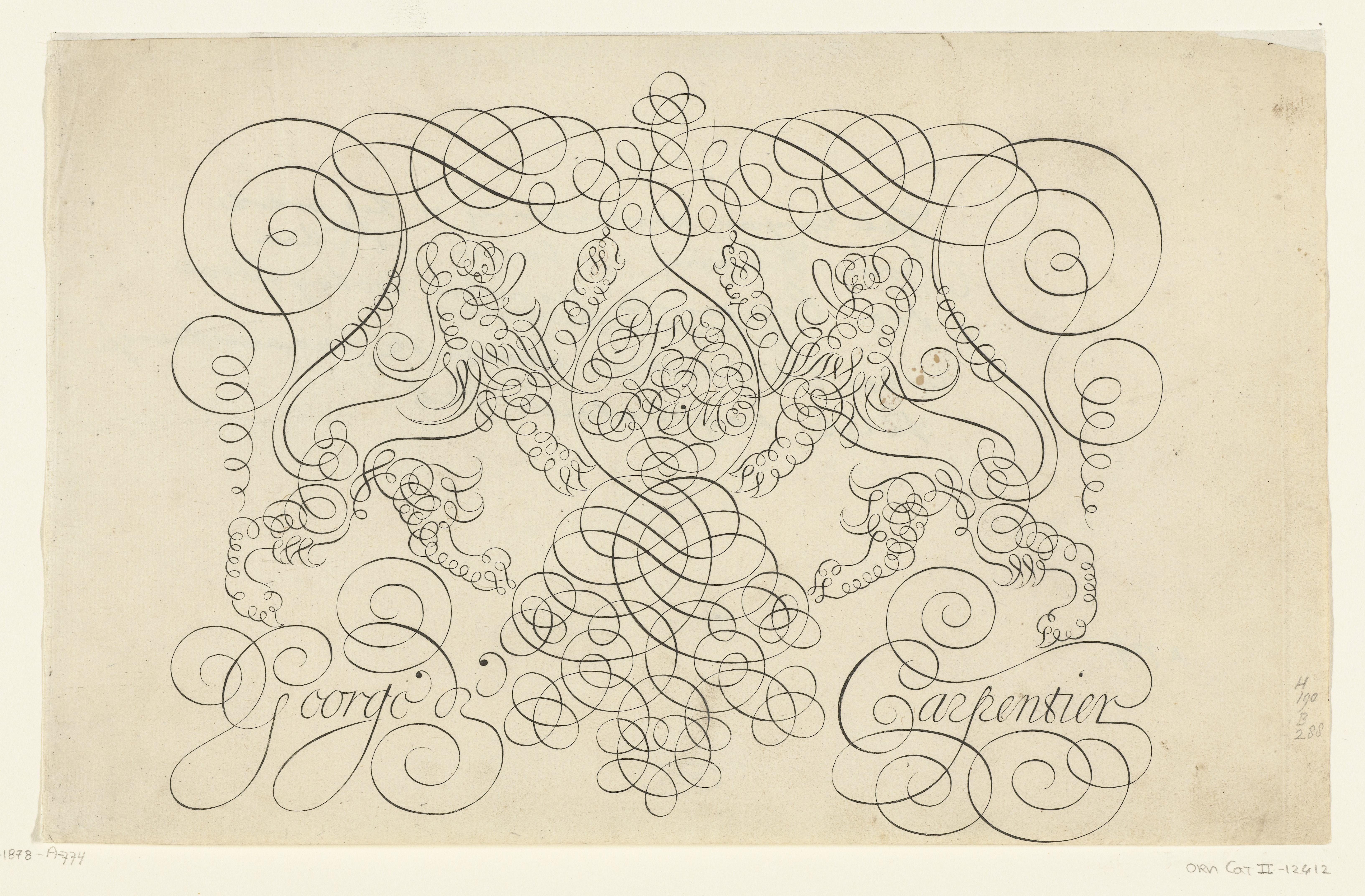 Schrijfvoorbeeld bestaande uit krullen