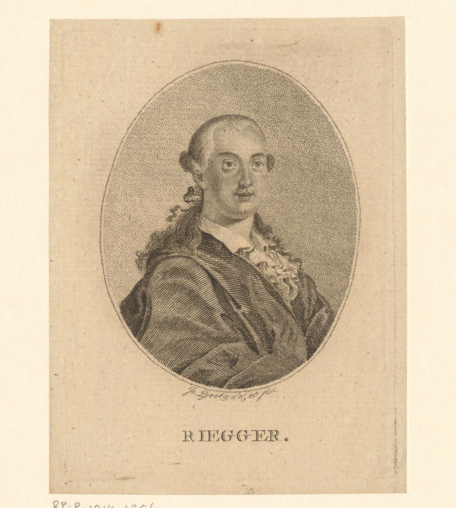 Portret van Joseph Anton Stephan Riegger