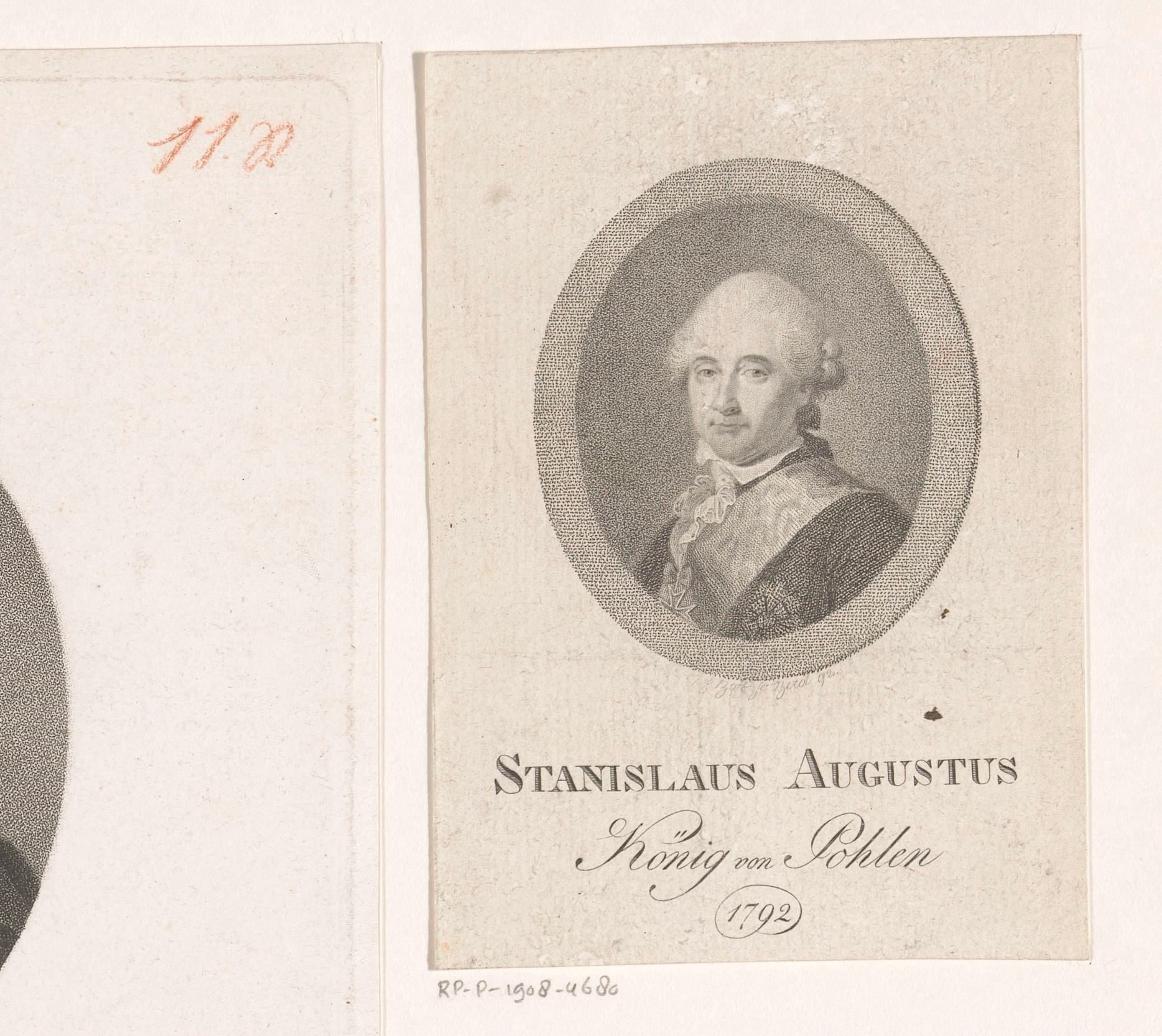 Portret van Stanislaus II Augustus Poniatovski, koning van Polen