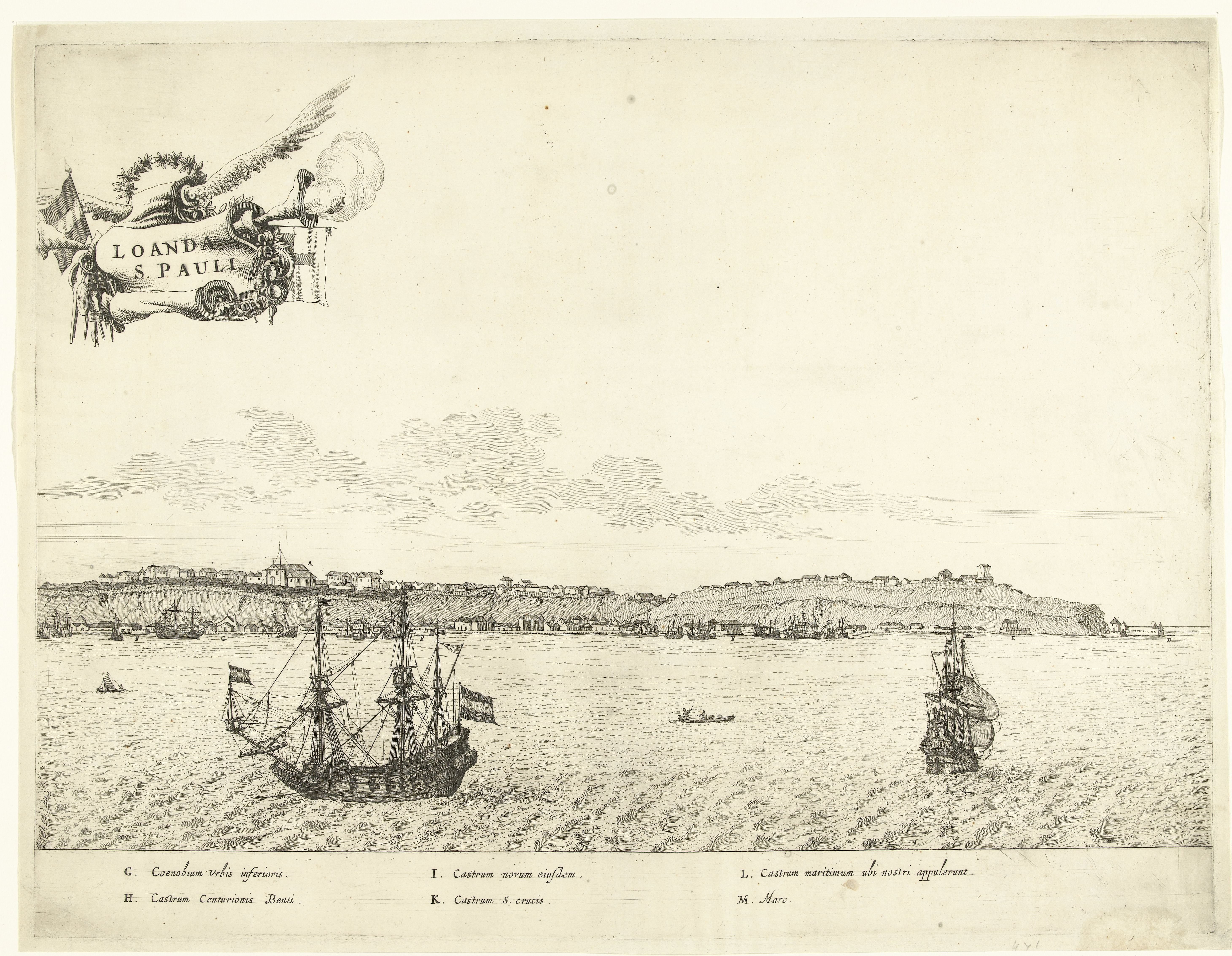 Gezicht op Luanda (rechterhelft), ca. 1641