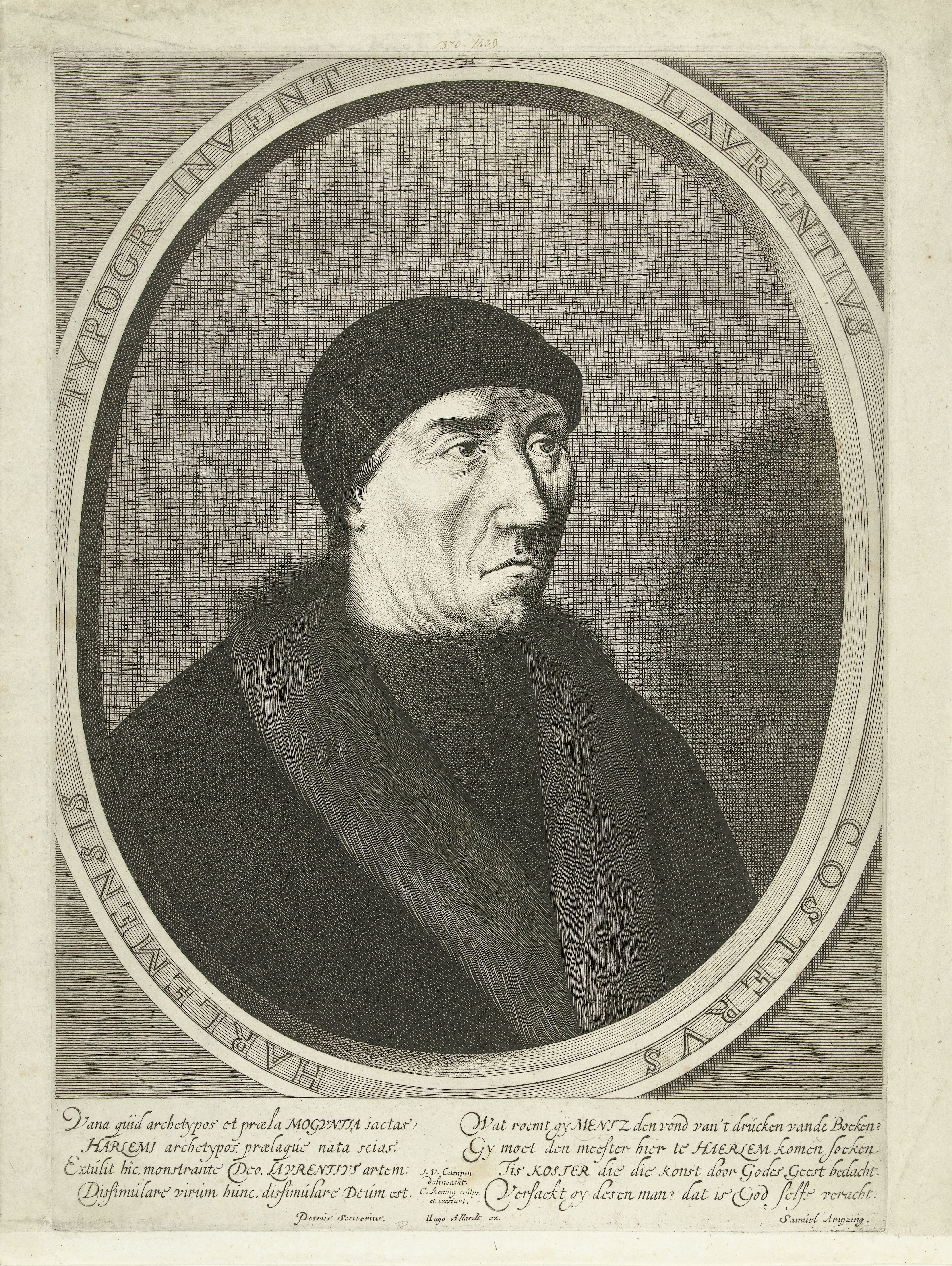 Portret van Laurens Jansz. Coster