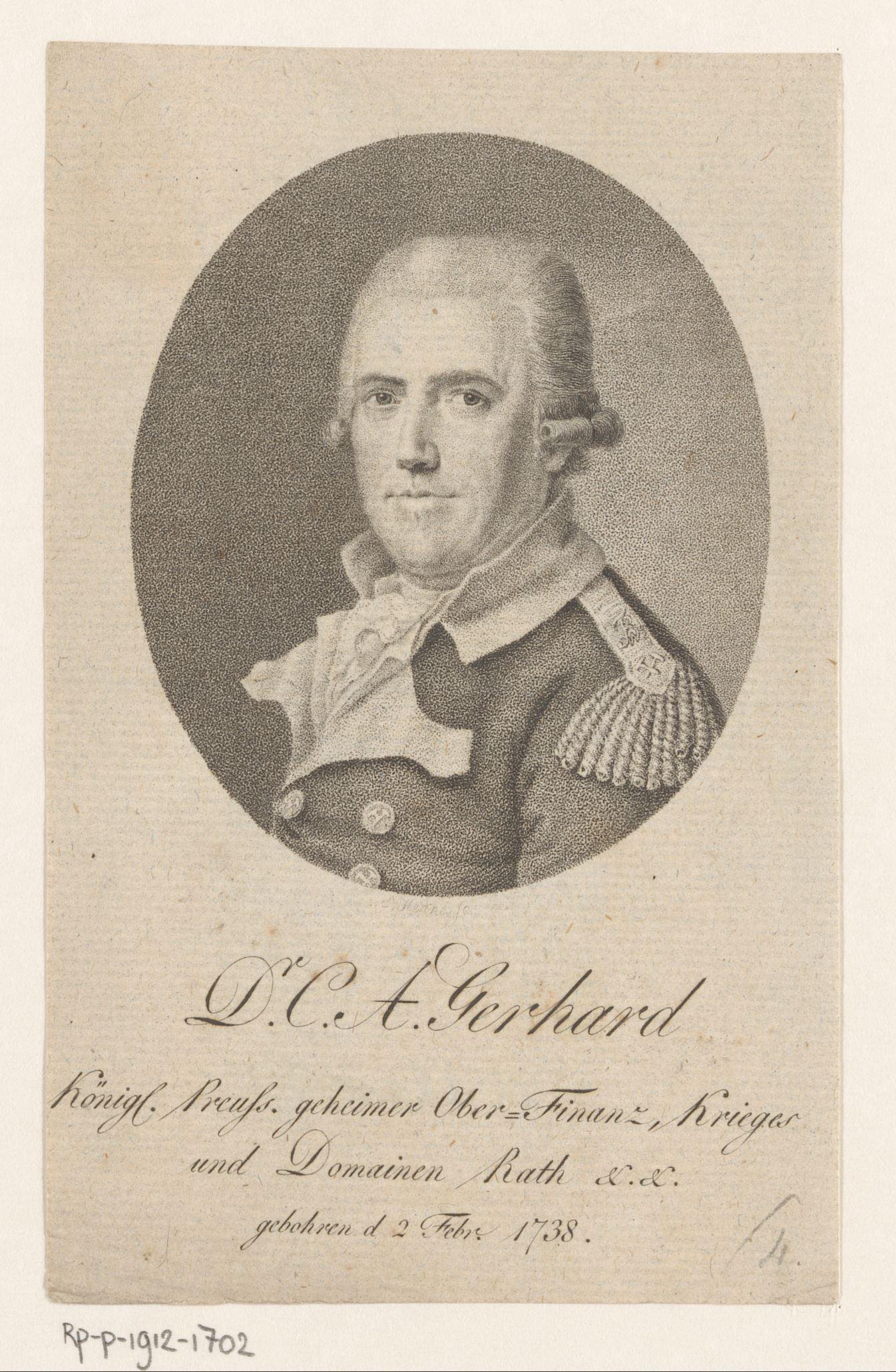 Portret van Carl Abraham Gerhard