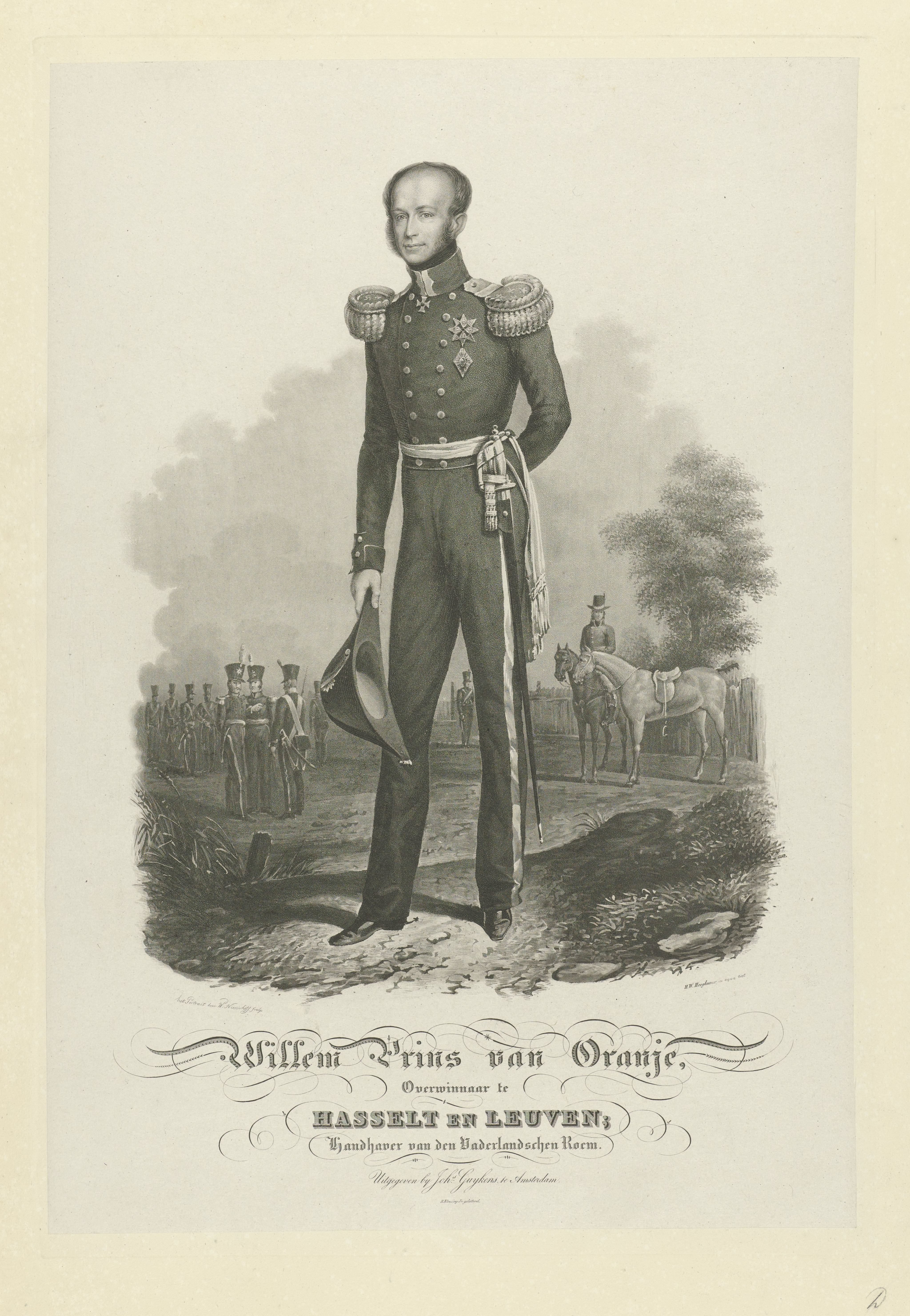 Portret van Willem II, koning der Nederlanden