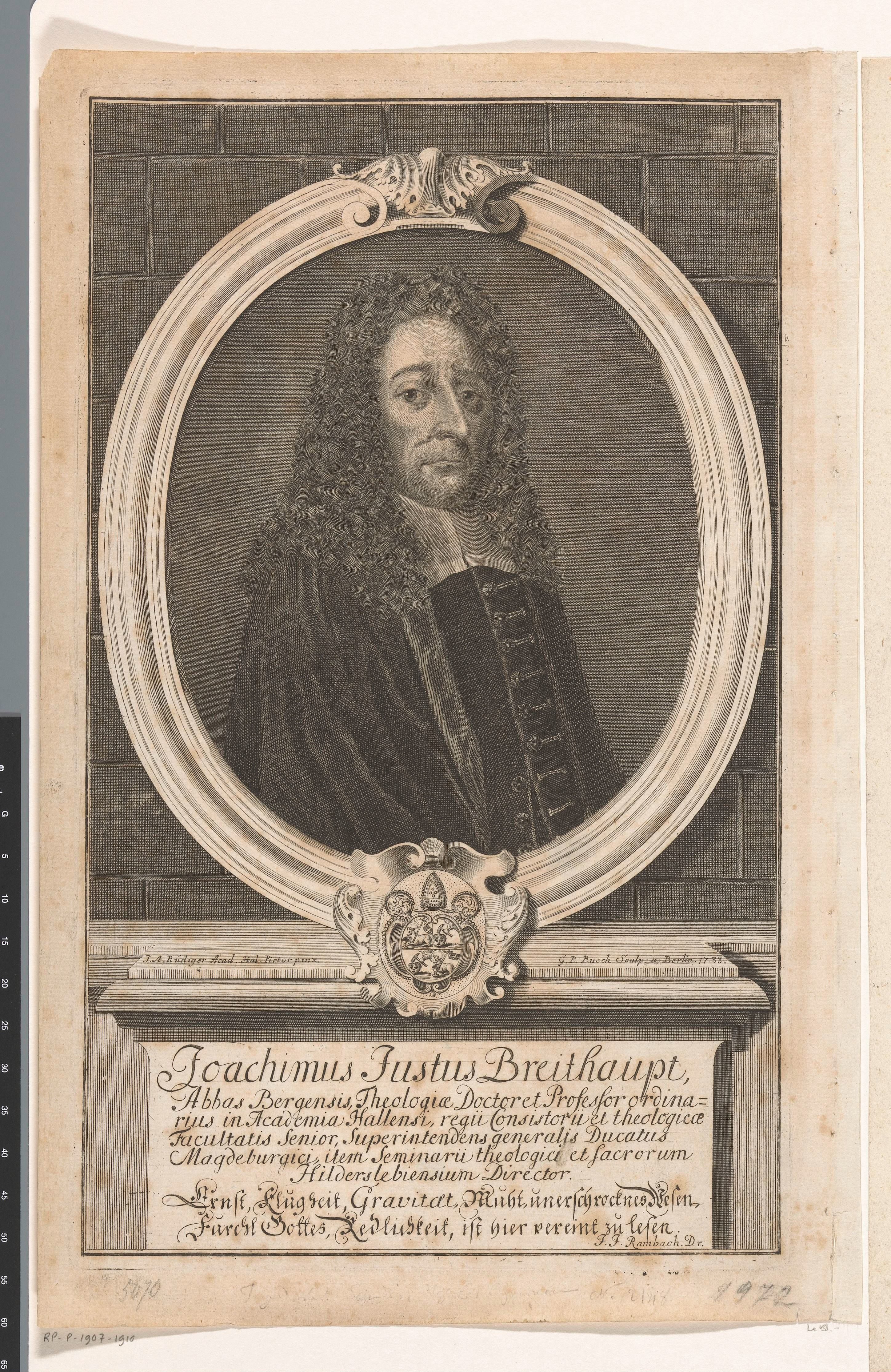 Portret van Joachimi Justus Breithaupt