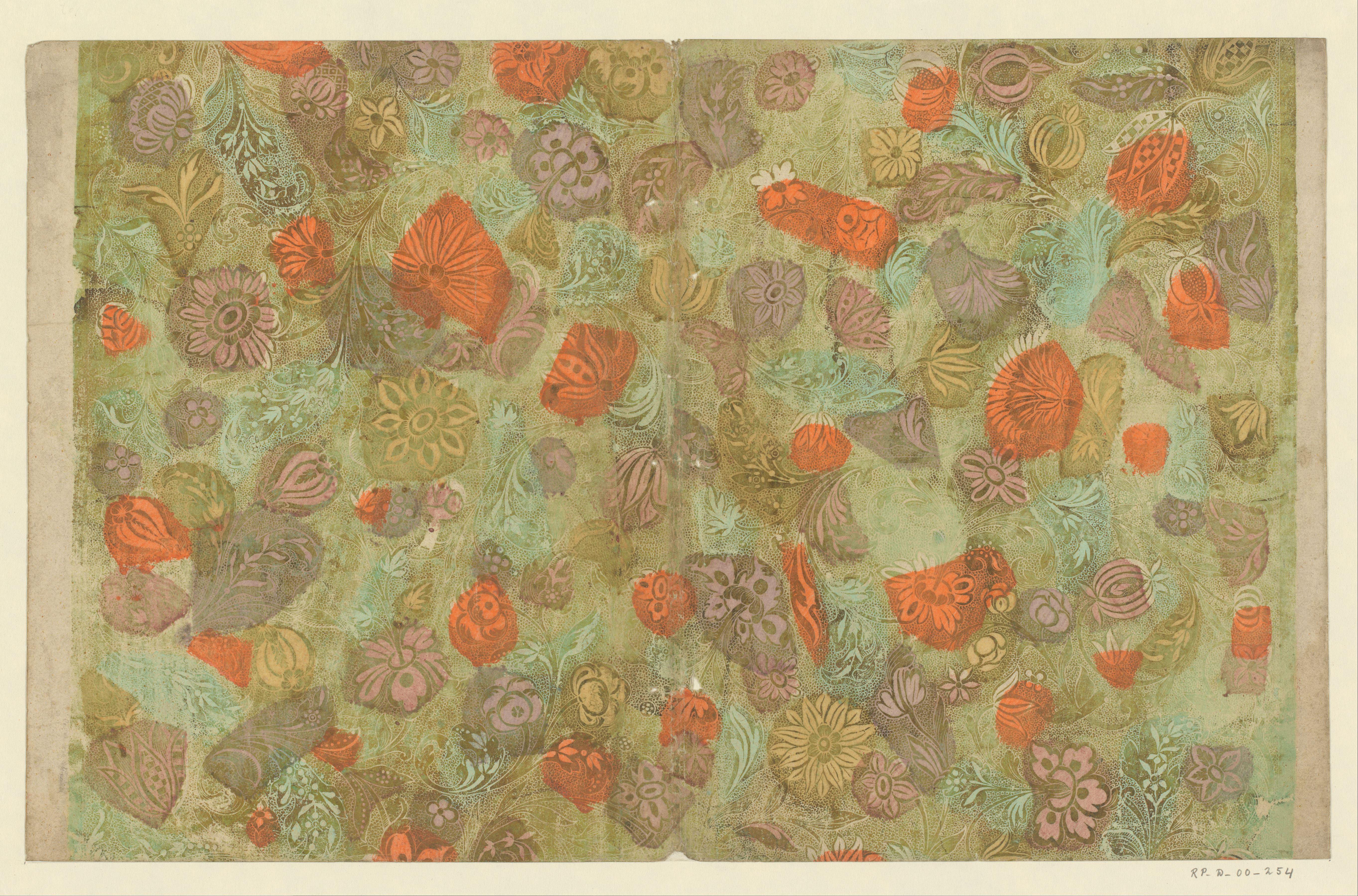 Blad met bloemen met puntenfond