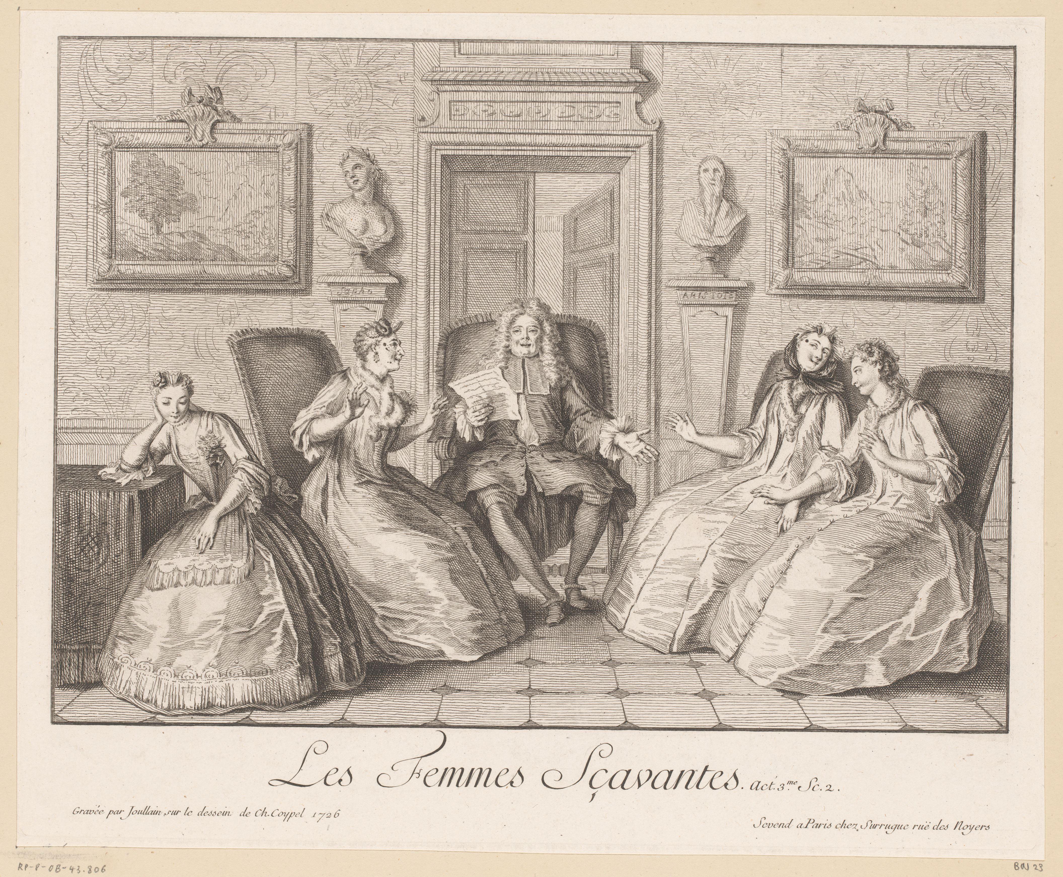 Toneelscène met figuren in een salon