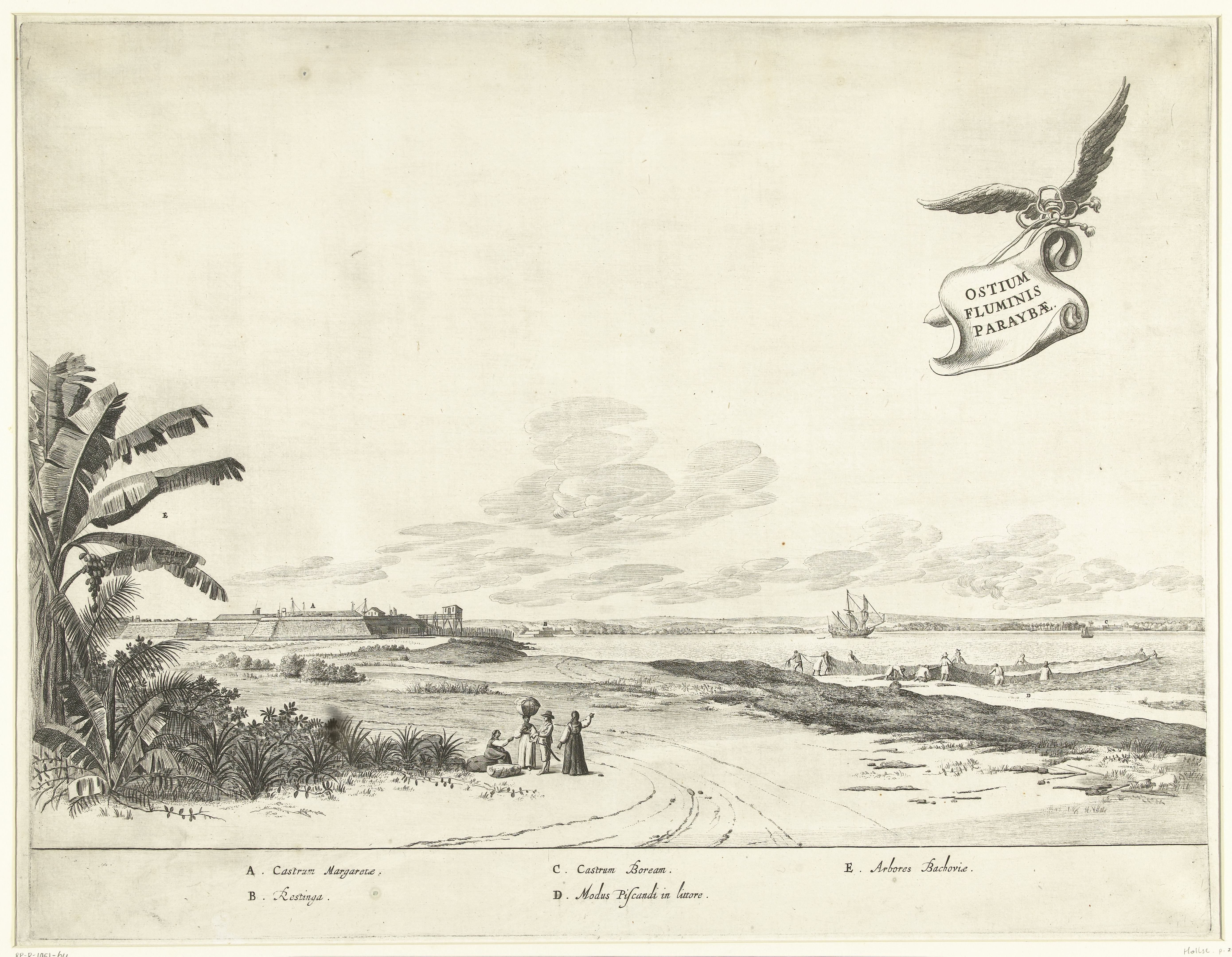 Gezicht op de forten aan de monding van de Paraiba, ca. 1636-1644