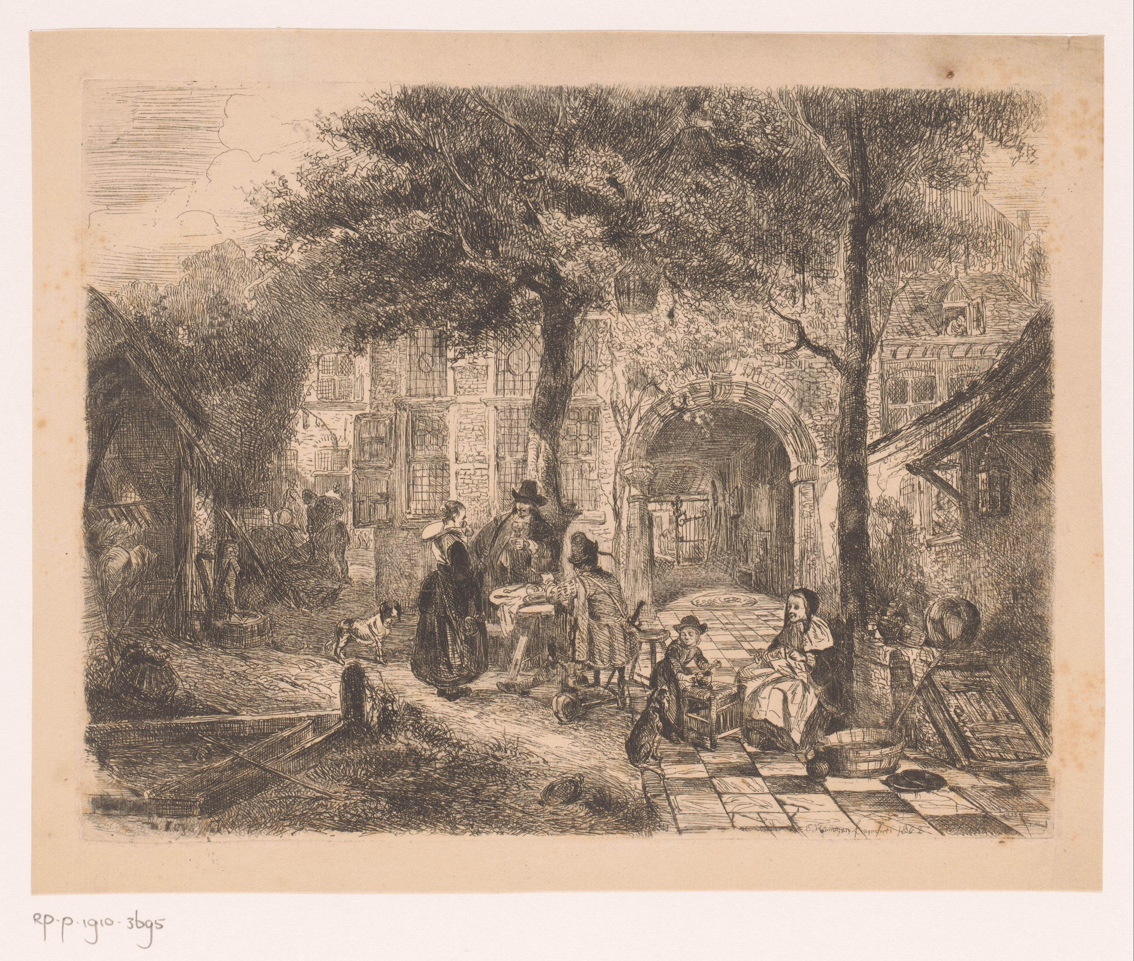 Binnenplaats van een Vlaamse herberg