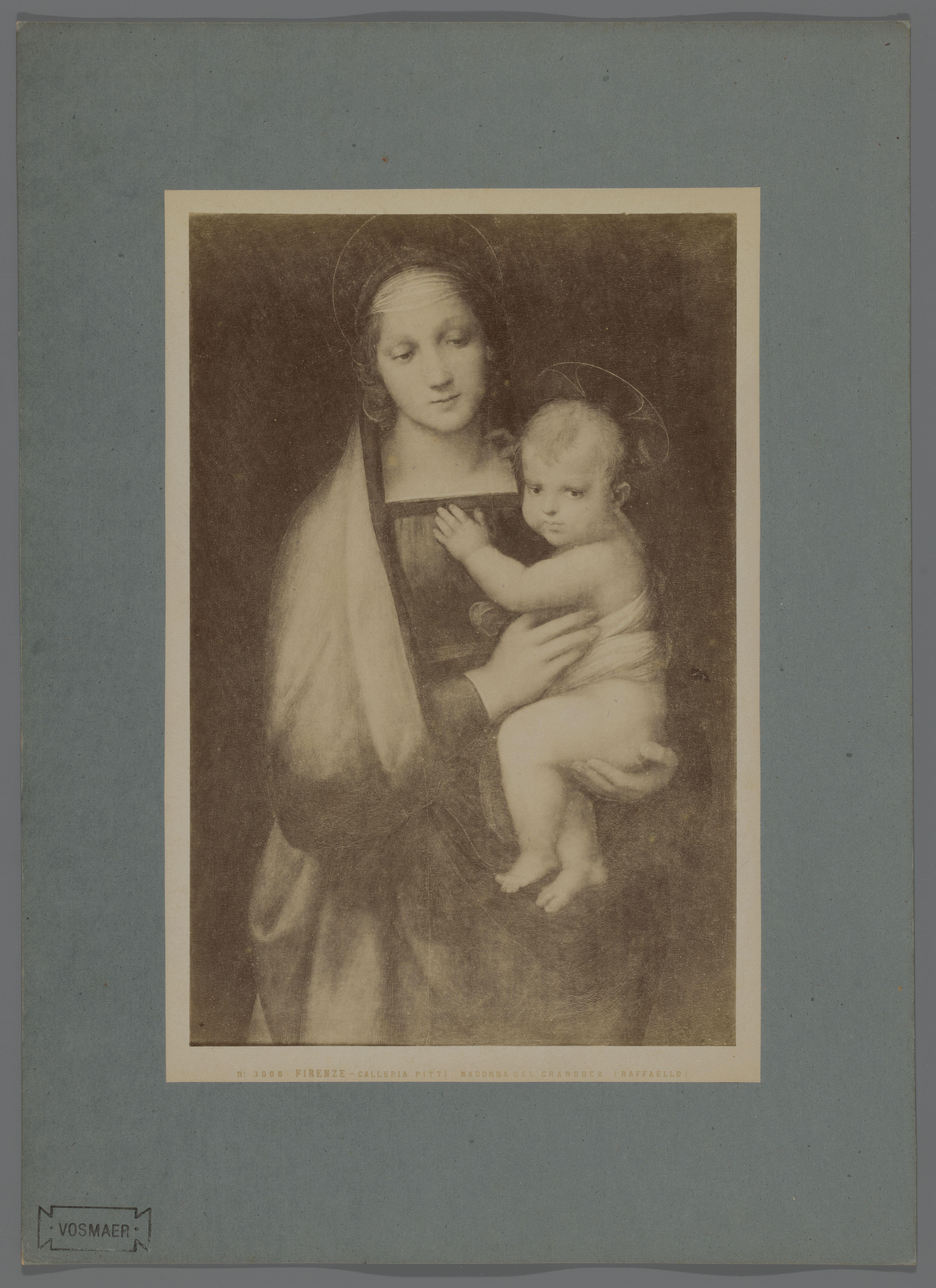 Fotoreproductie van het schilderij Madonna del Granduca door Rafaël in de Galleria Palatina te Florence