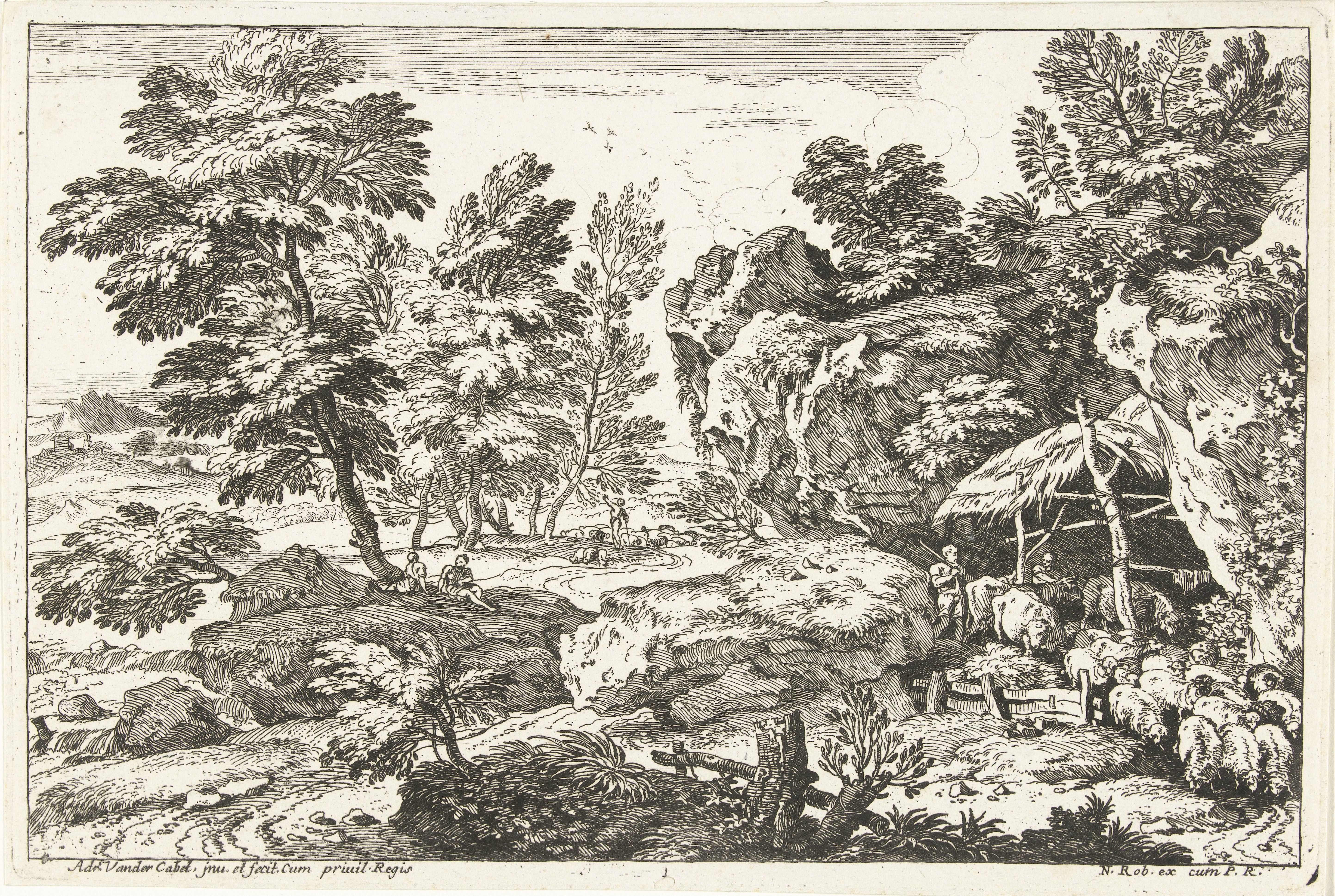 Landschap met schaapskooi