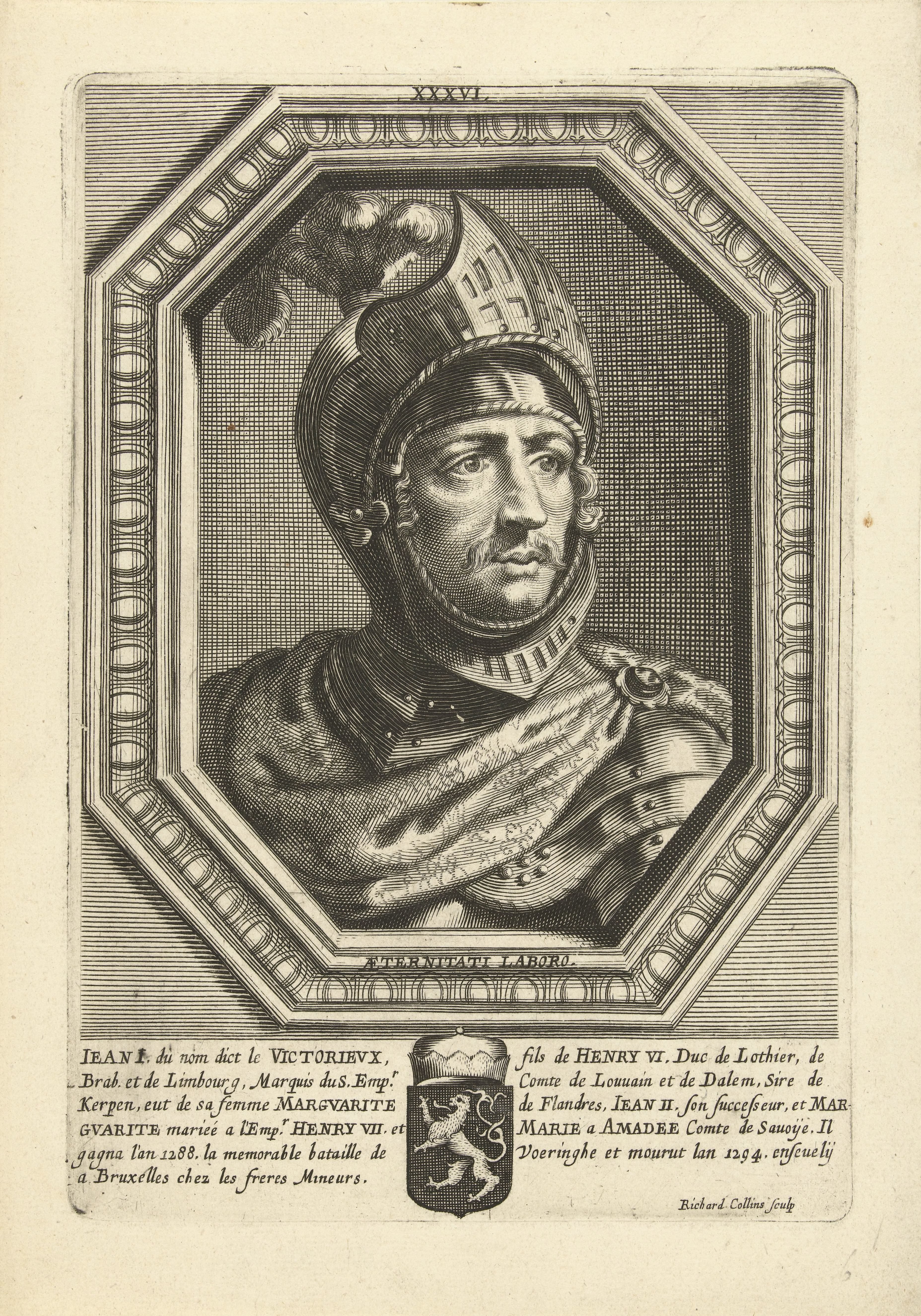 Portret van Jan I van Brabant in harnas