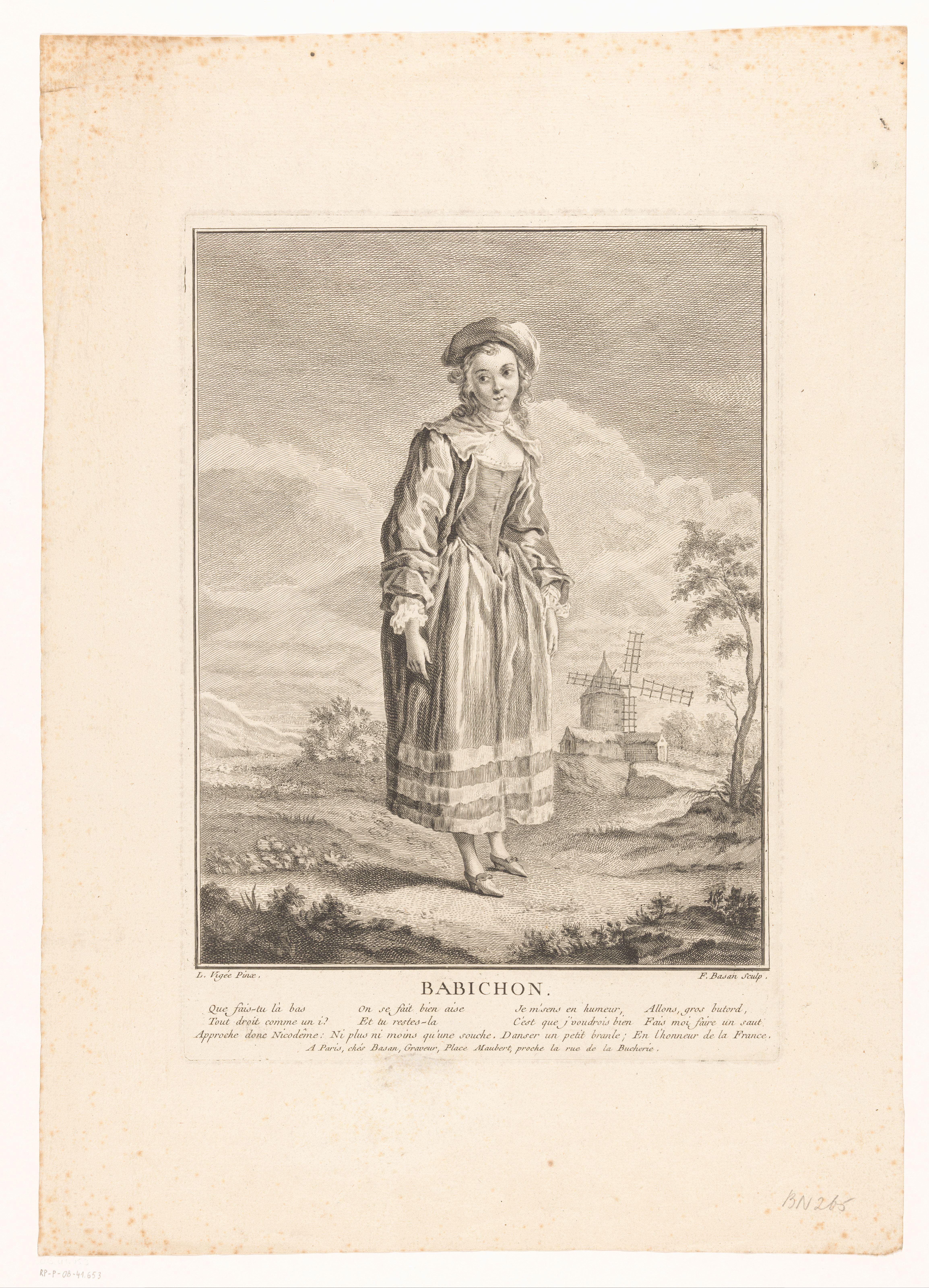Portret van mejuffrouw Sauvage als Babichon