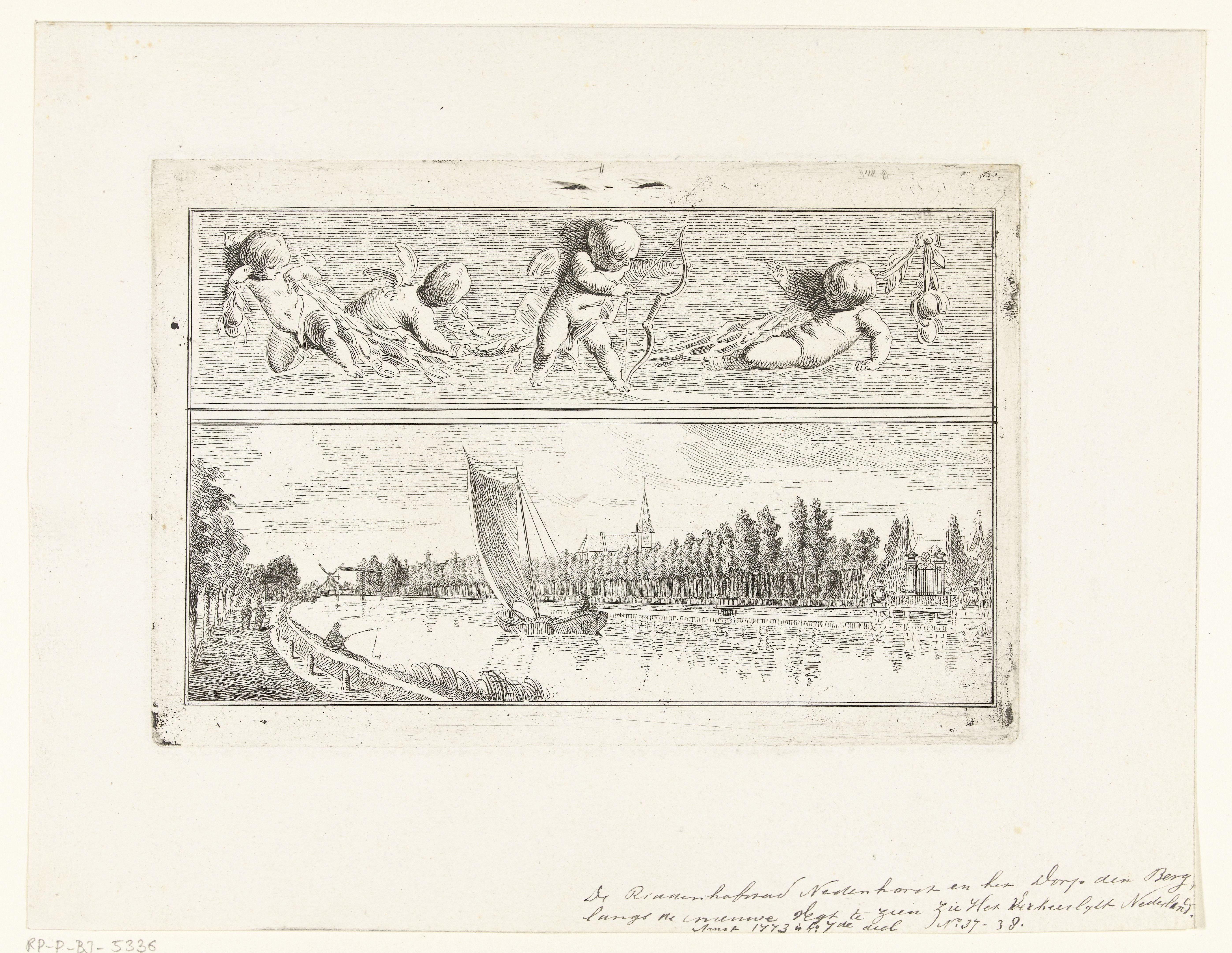 Fries met putti en gezicht op Nederhorst den Berg