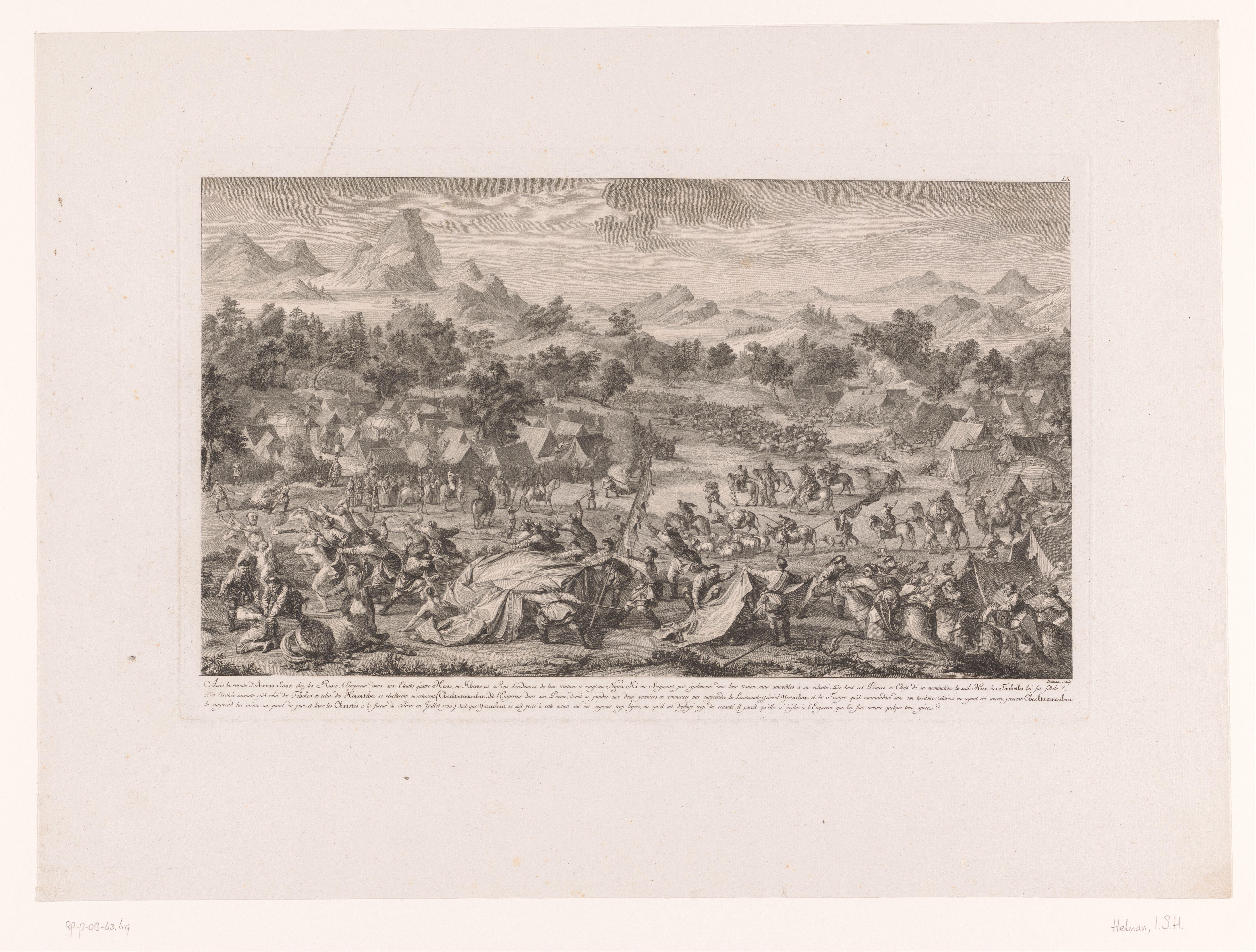 Slag van Oroi-Jalutu in 1758 en de vernietiging van het vijandige kamp