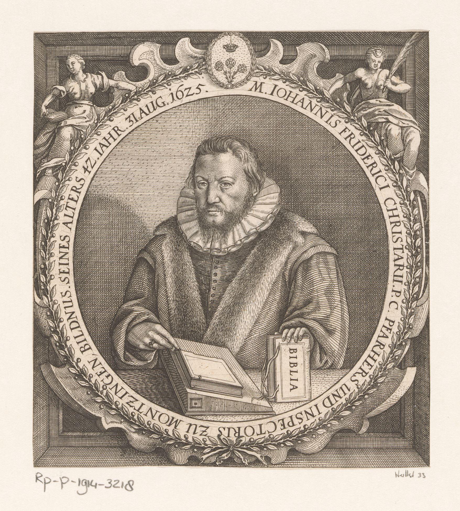 Portret van Johann Friedrich Christarius op 42-jarige leeftijd