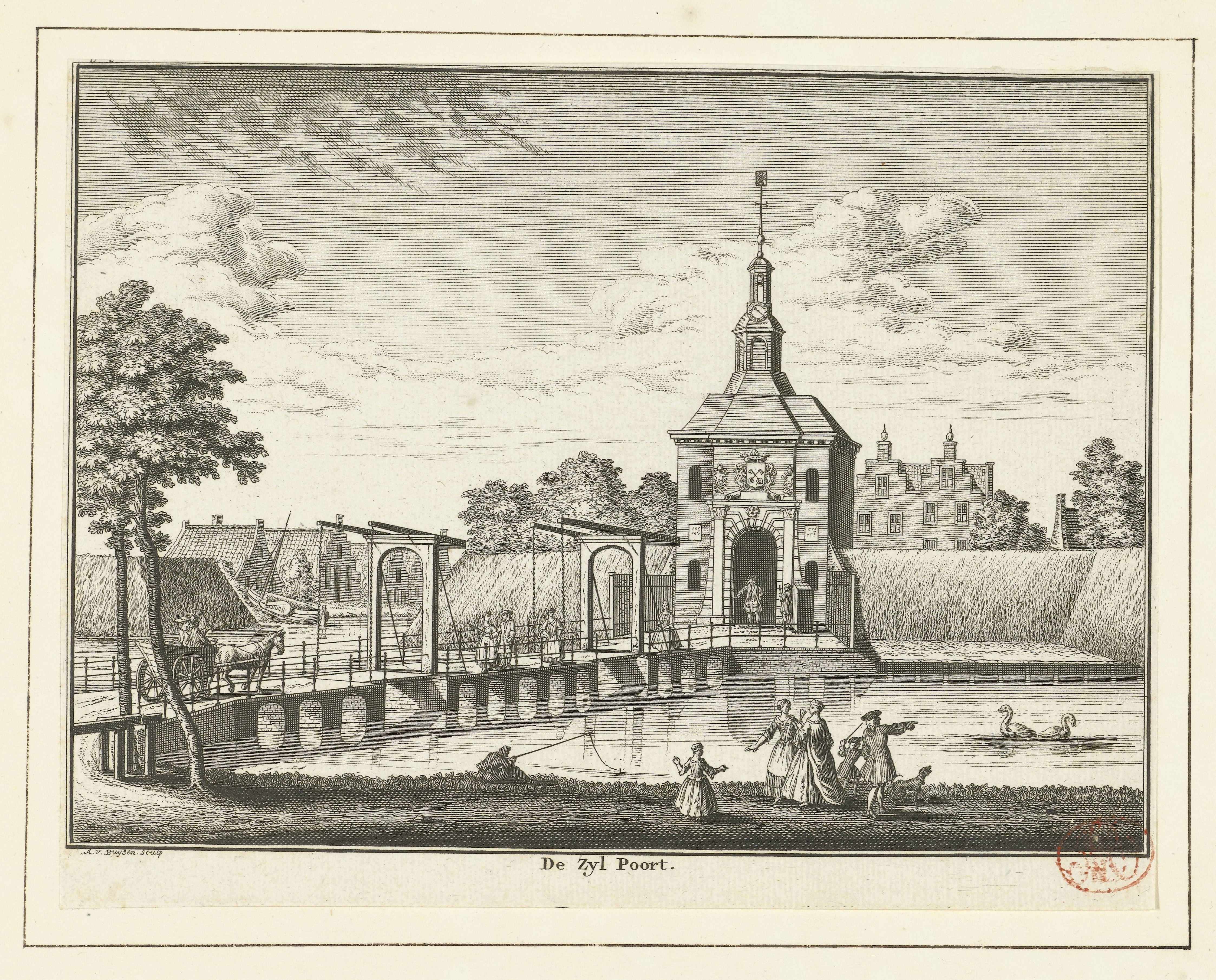 Gezicht op de Zijlpoort te Leiden