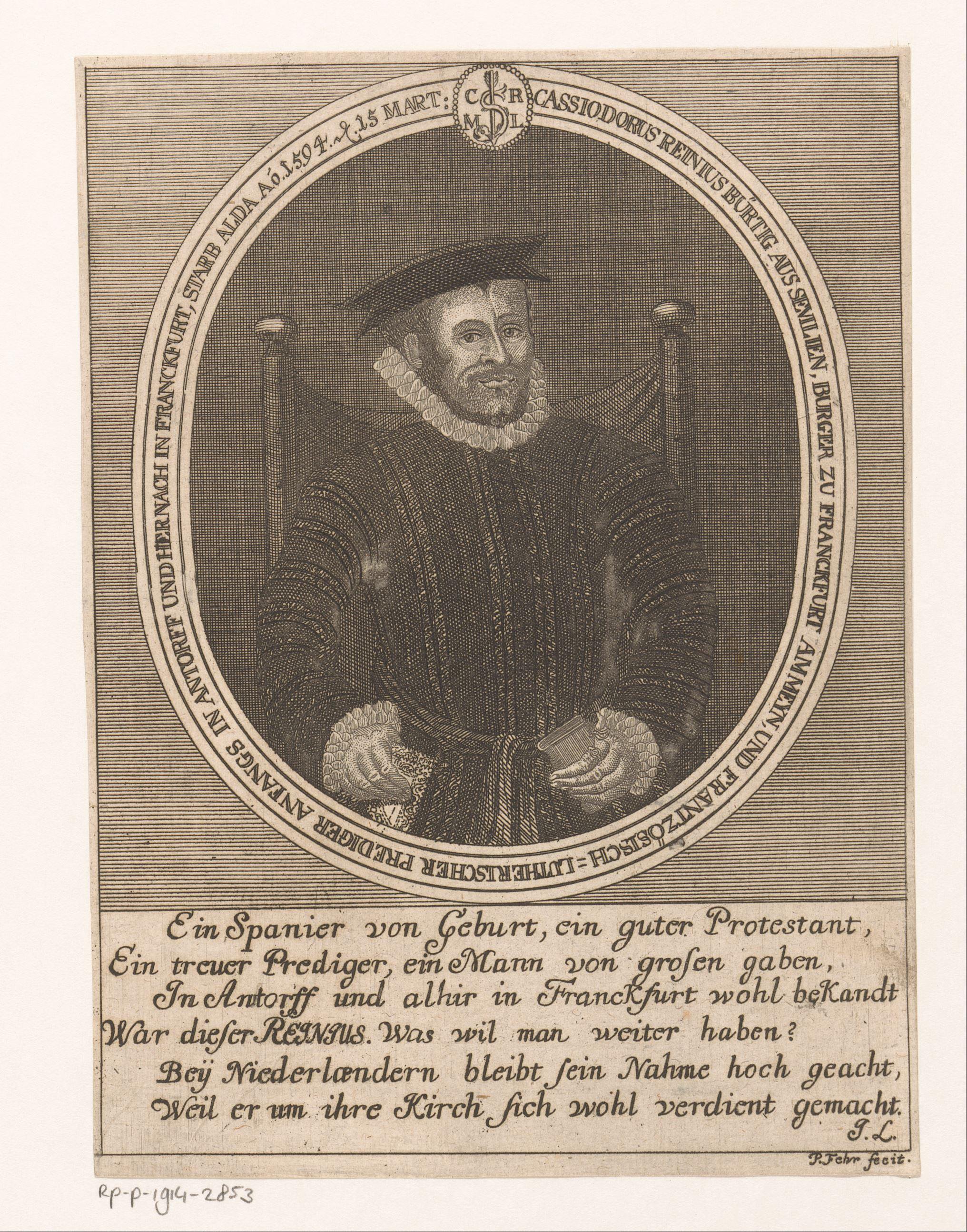 Portret van Cassiodoro de Reina