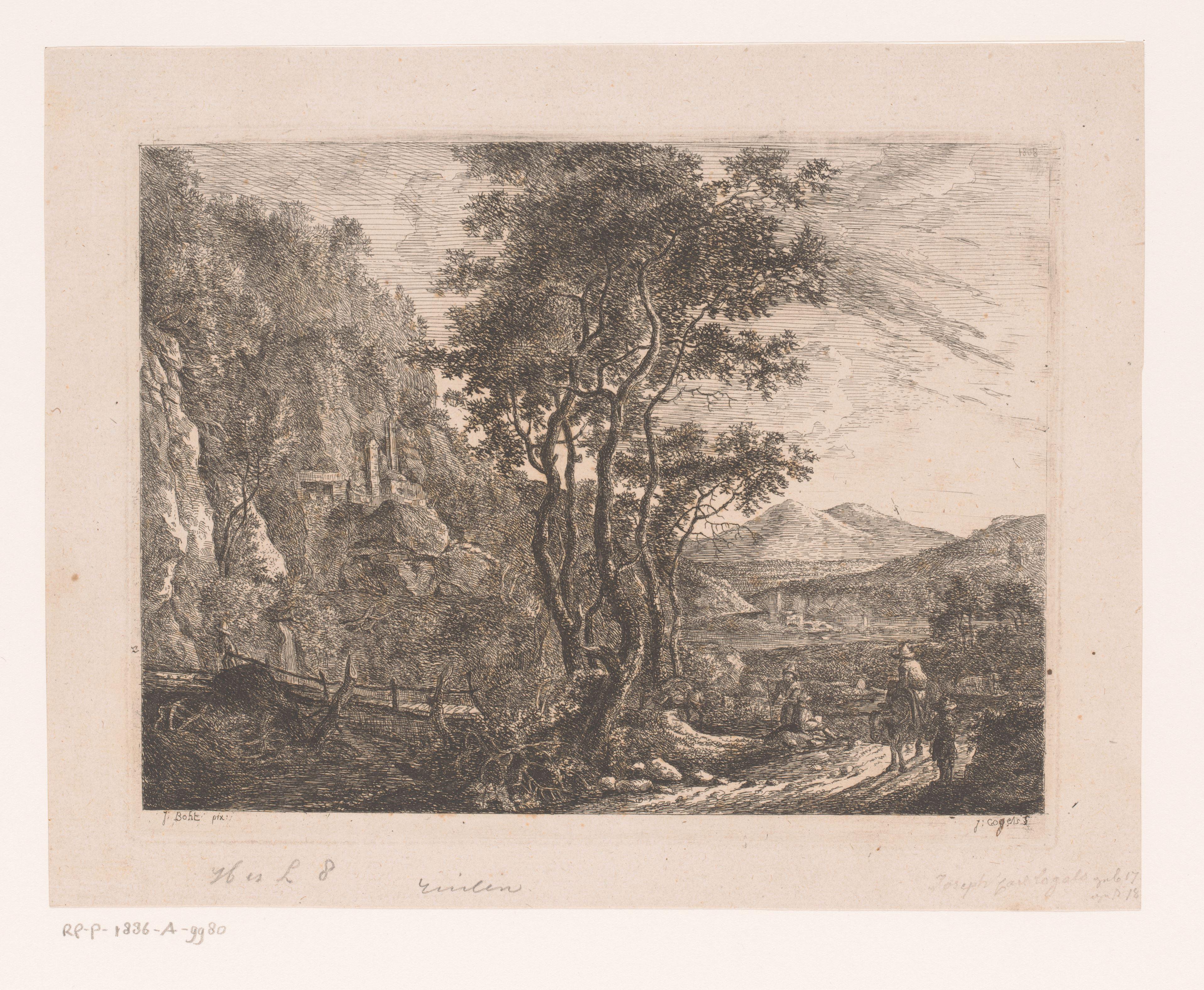 Italiaans landschap met figuren