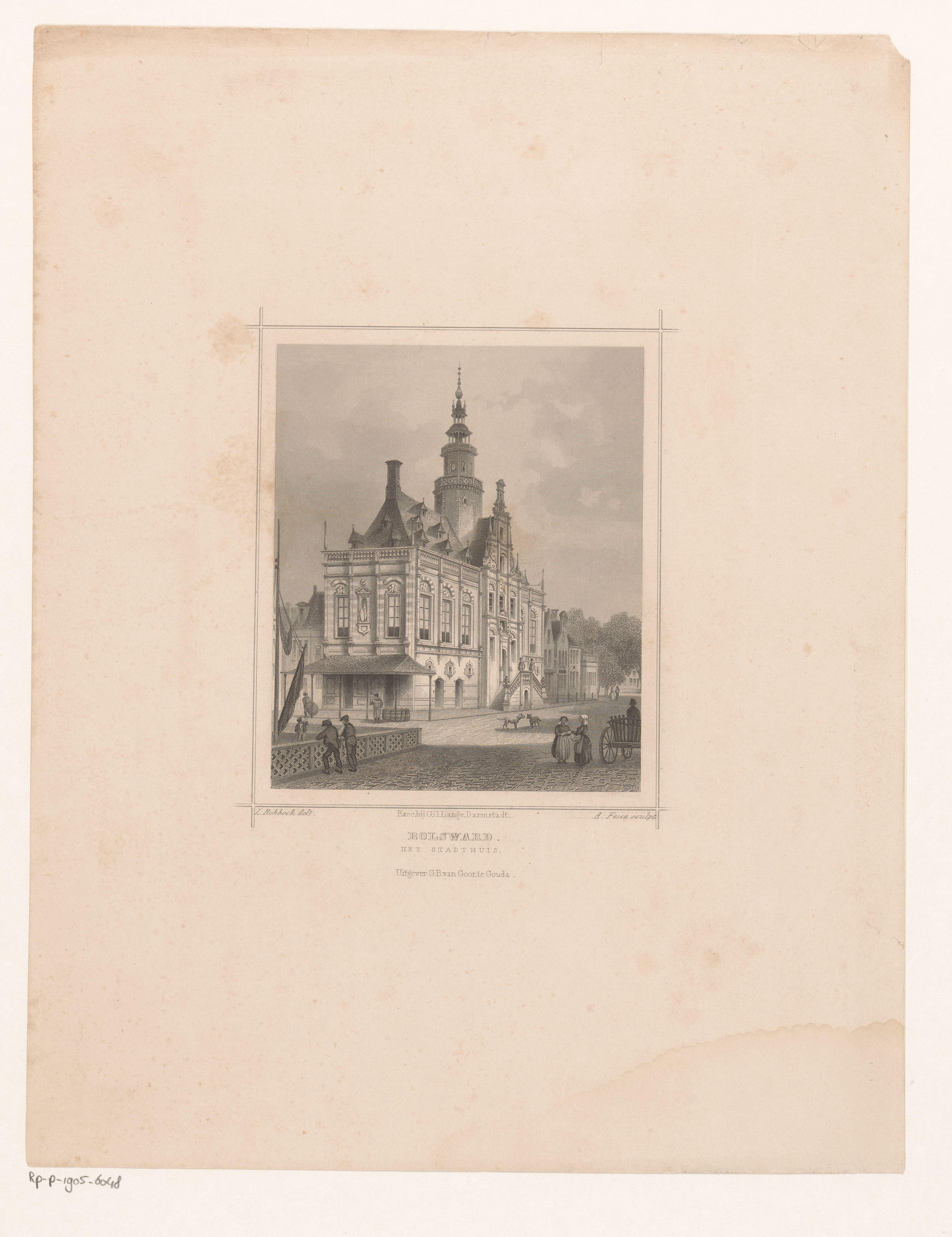 Gezicht op het stadhuis in Bolsward