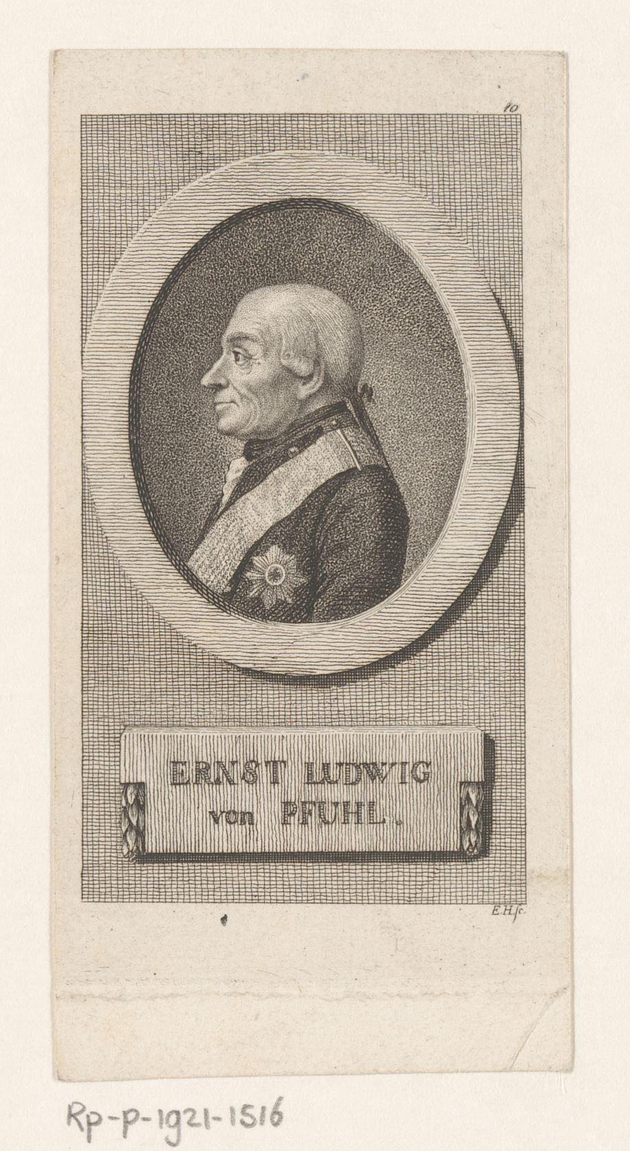 Portret van Ernst Ludwig von Pfuhl