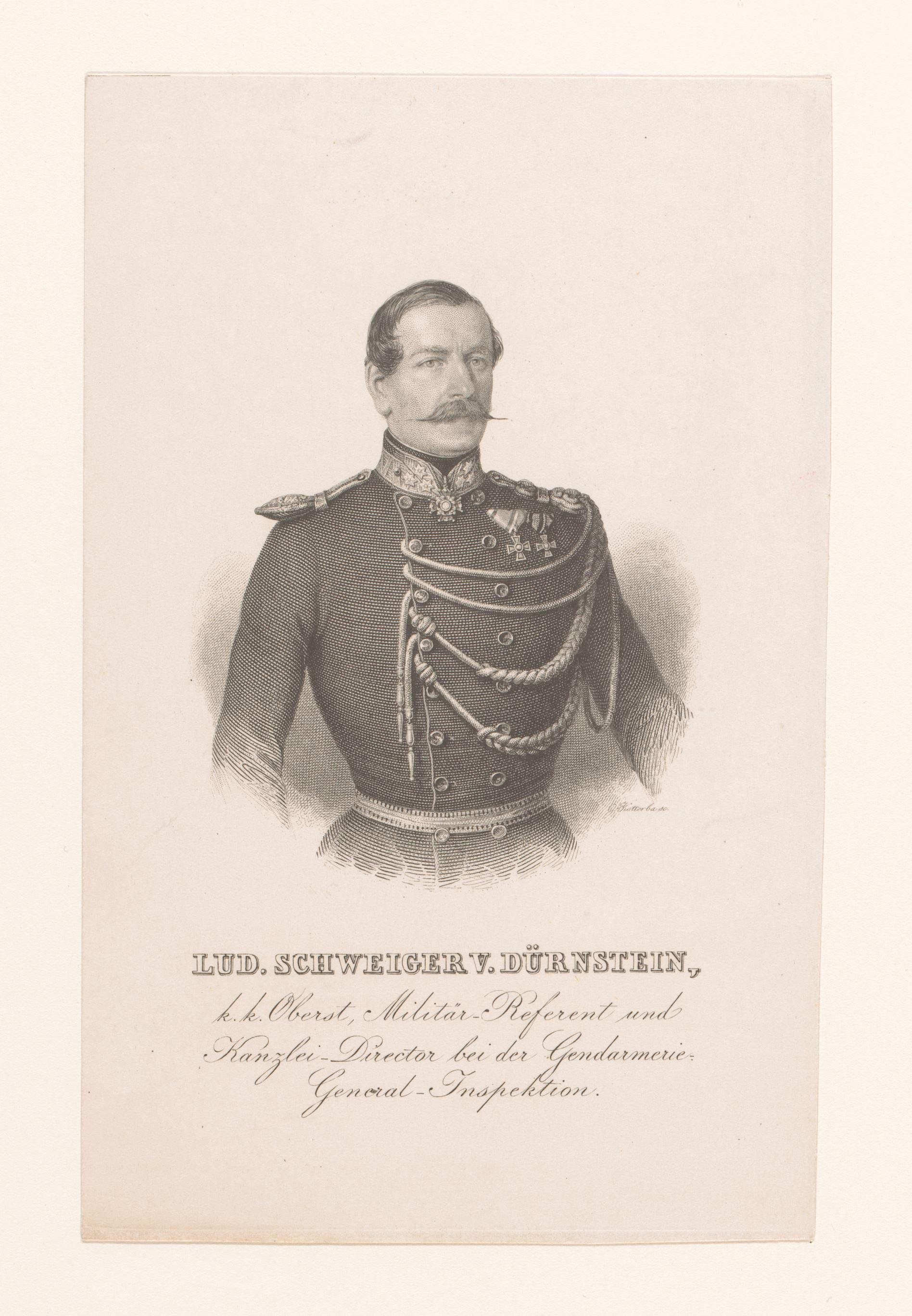Portret van Ludwig Schweiger von Dürnstein
