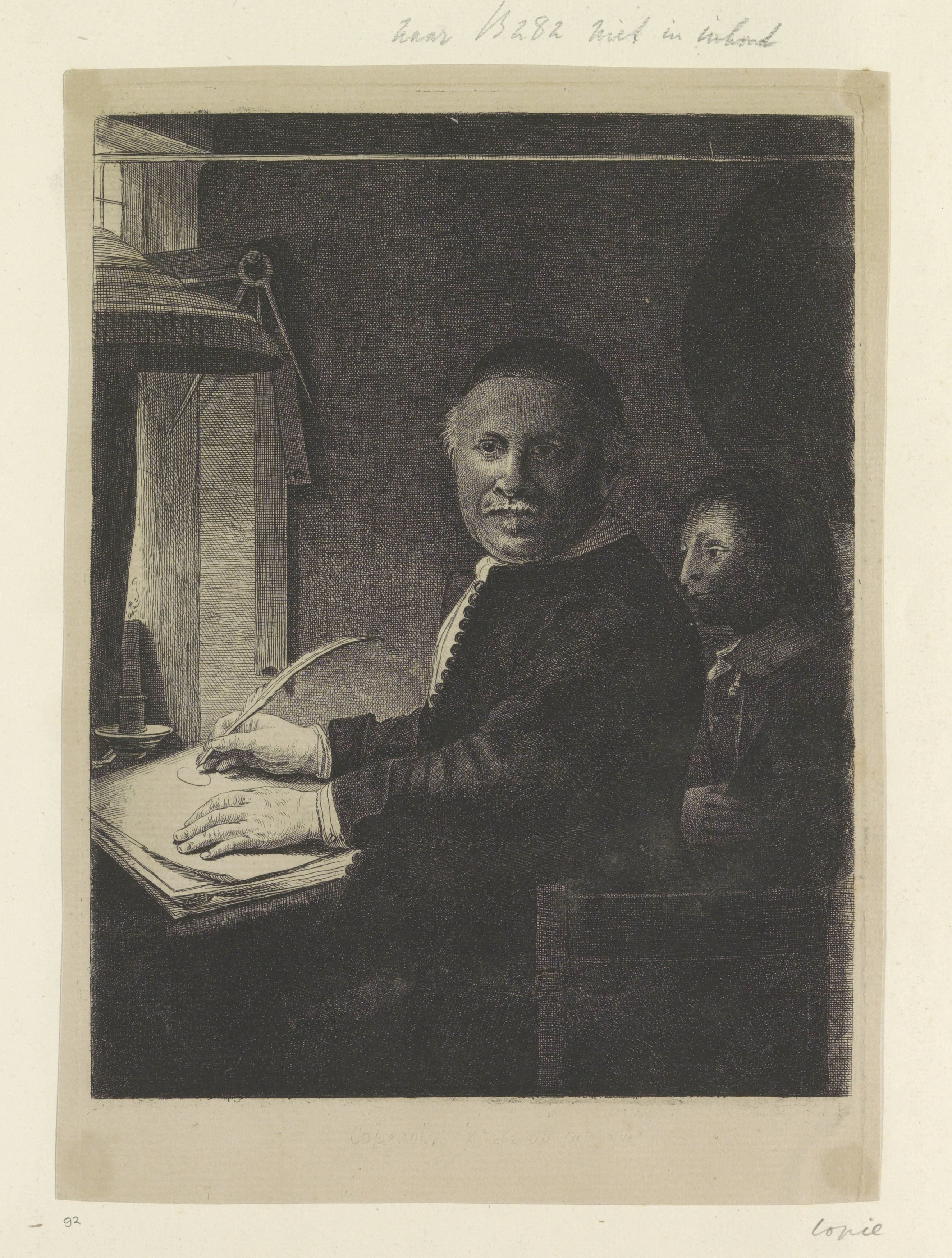 Portret van de schrijfmeester Lieven Willemsz. van Coppenol: kleine plaat