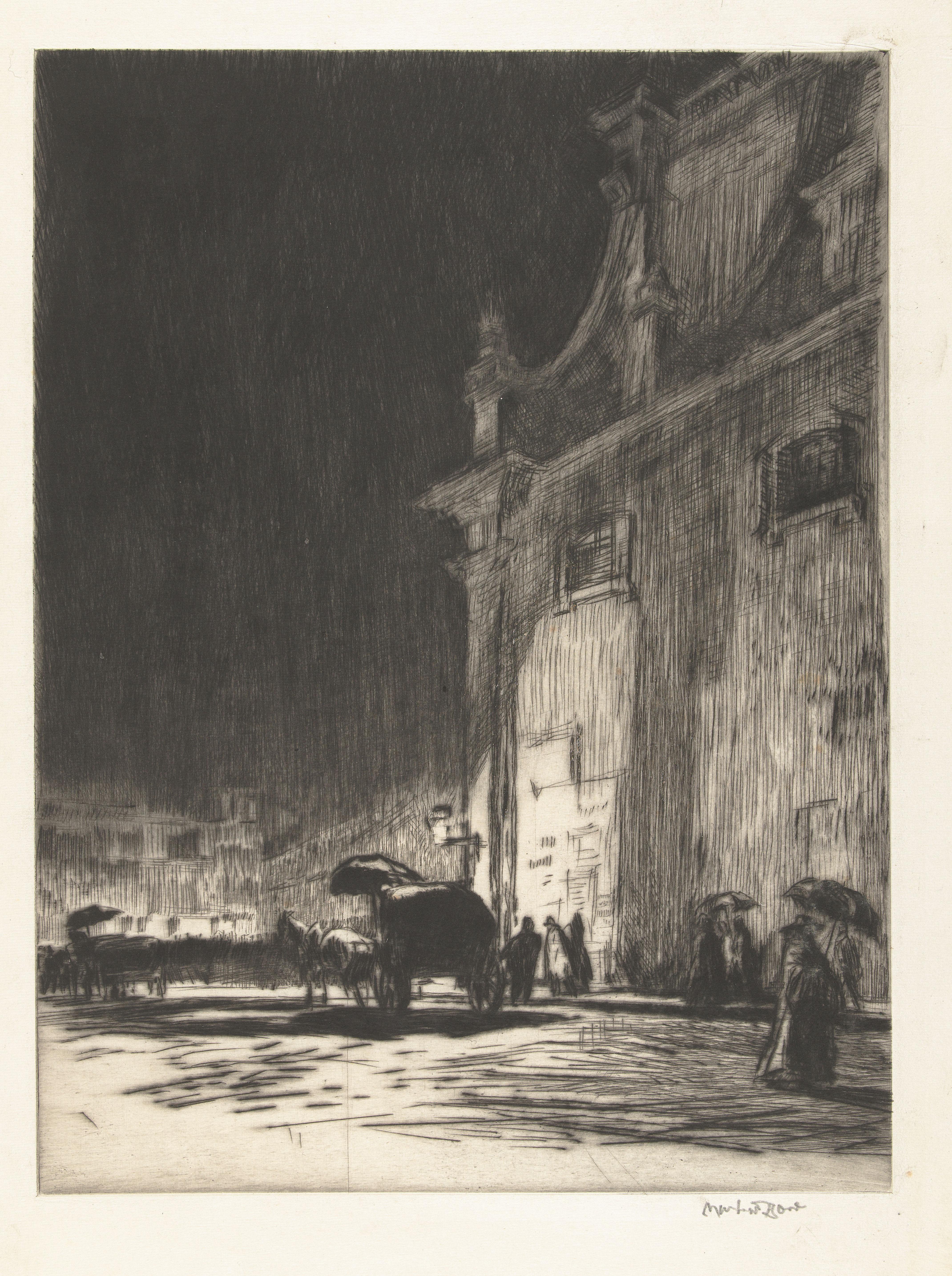 Regenachtige avond in Rome
