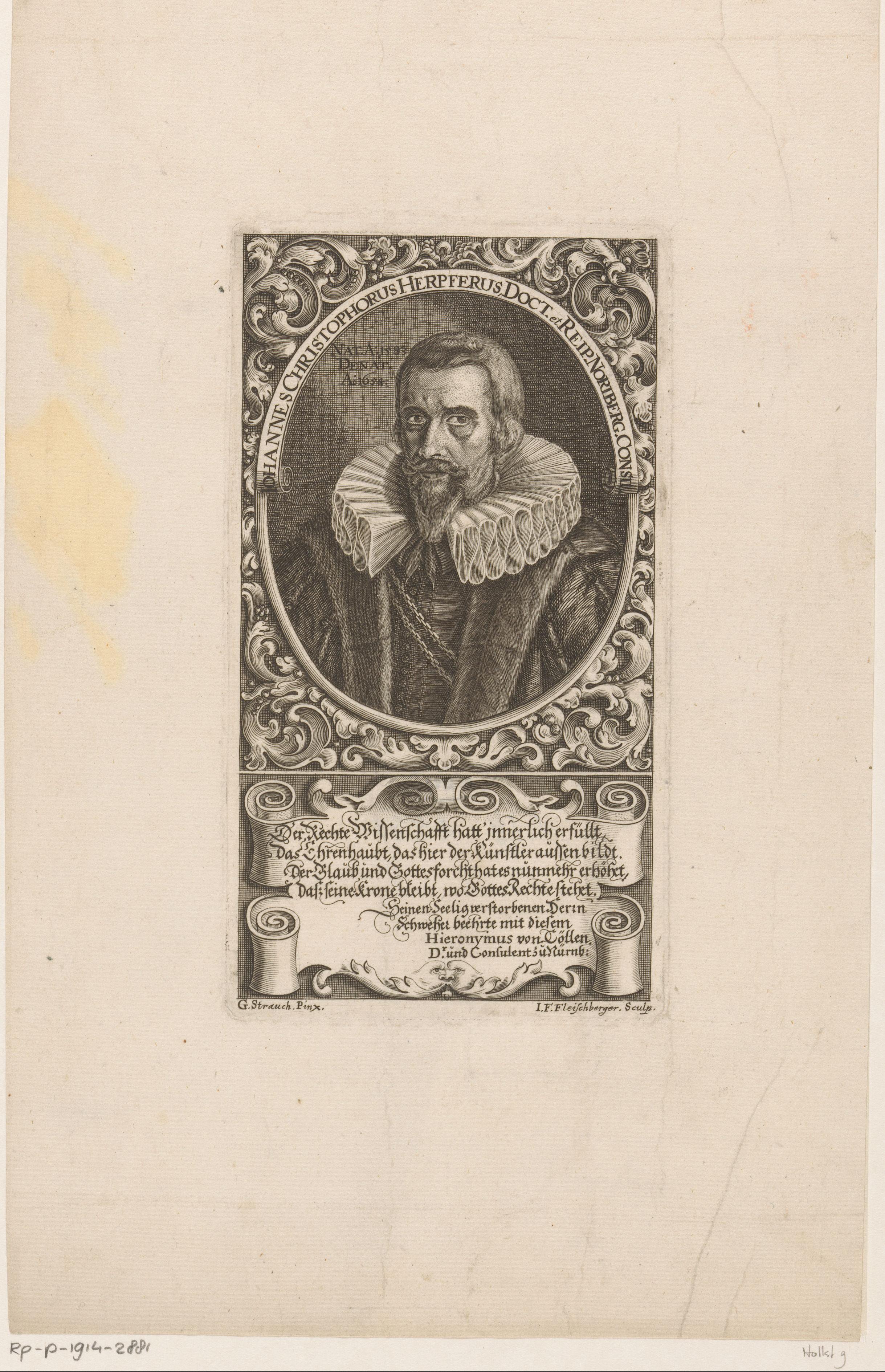 Portret van Johann Christoph Herpfer