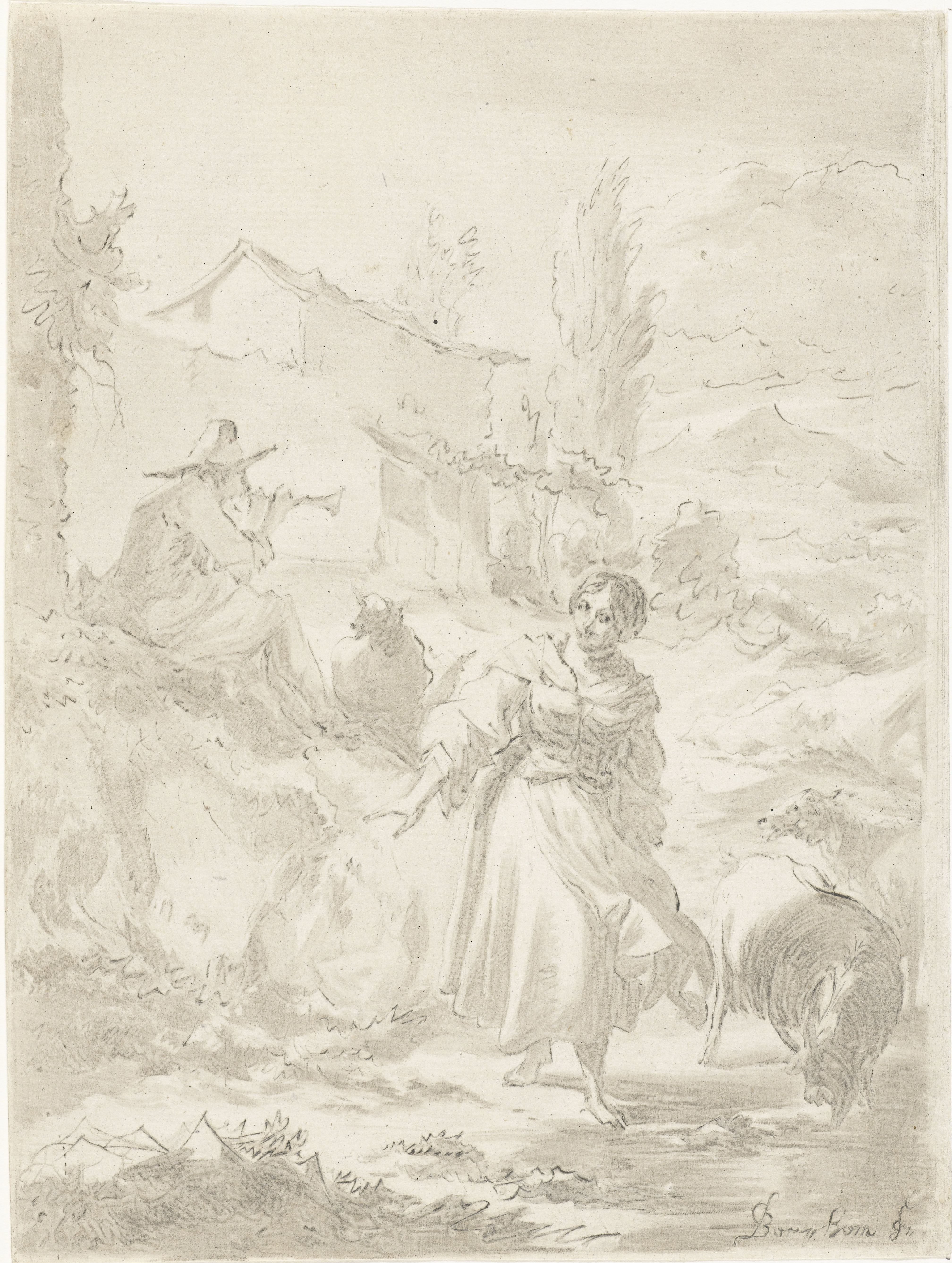 Herder met schalmei