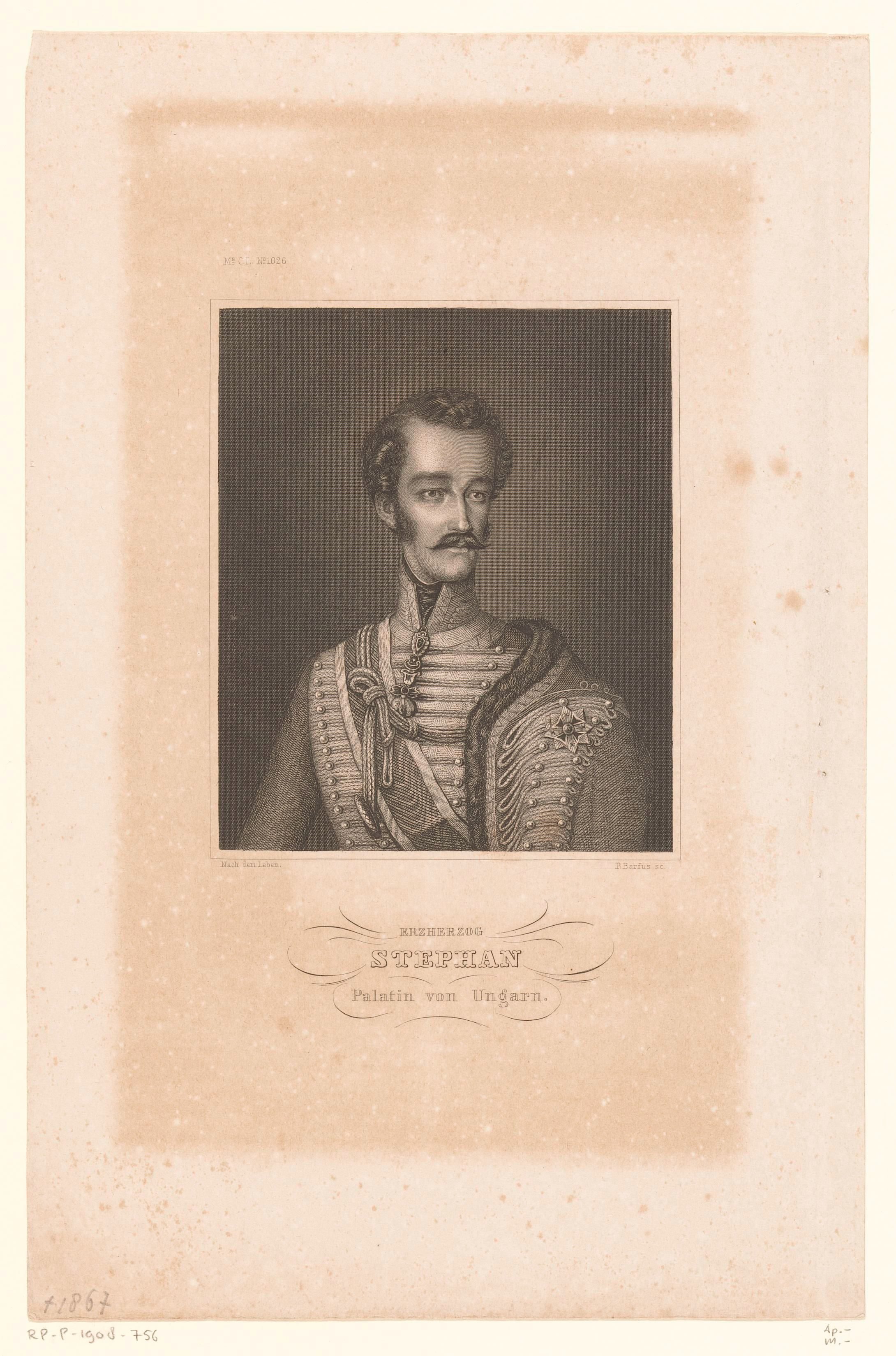 Portret van Stephan, aartshertog van Oostenrijk