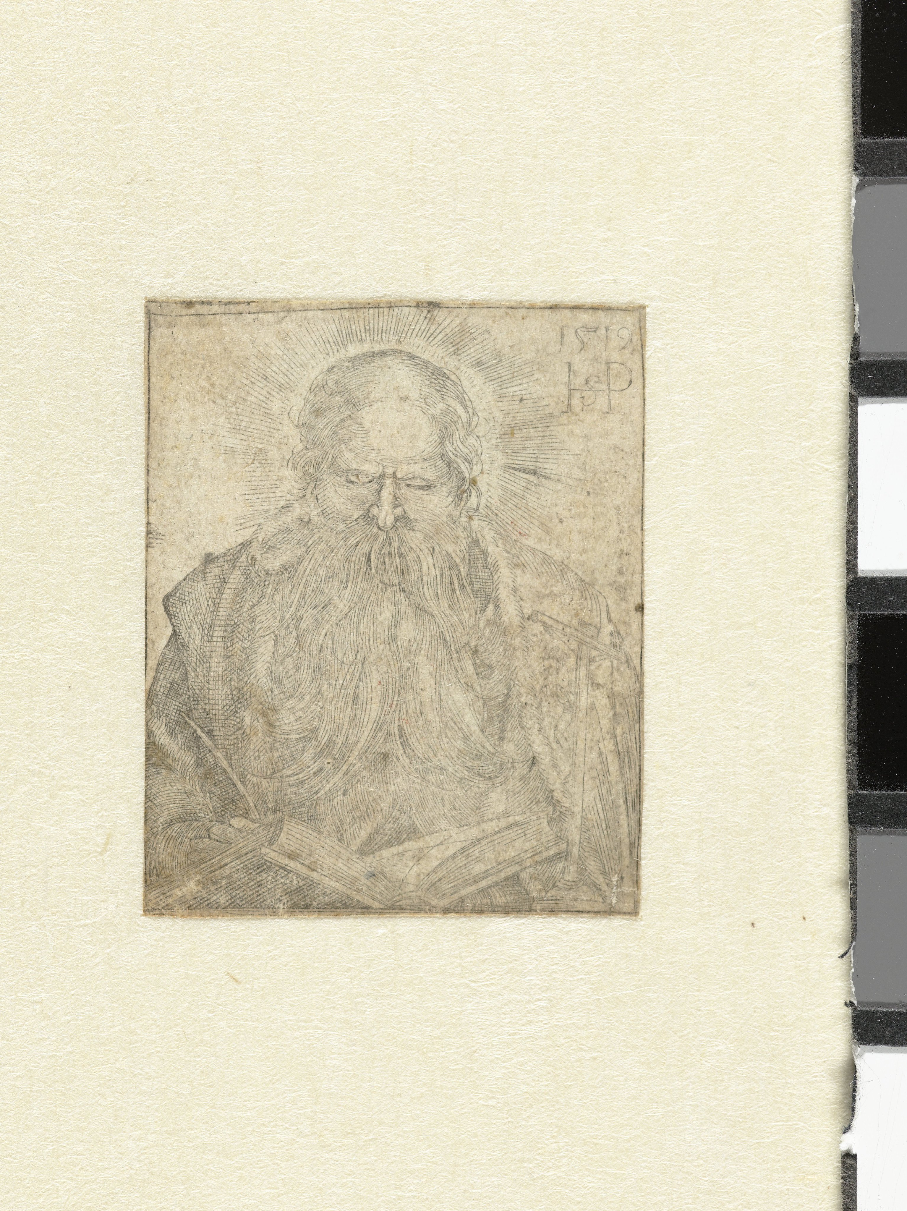 Heilige Hieronymus schrijvend in een boek