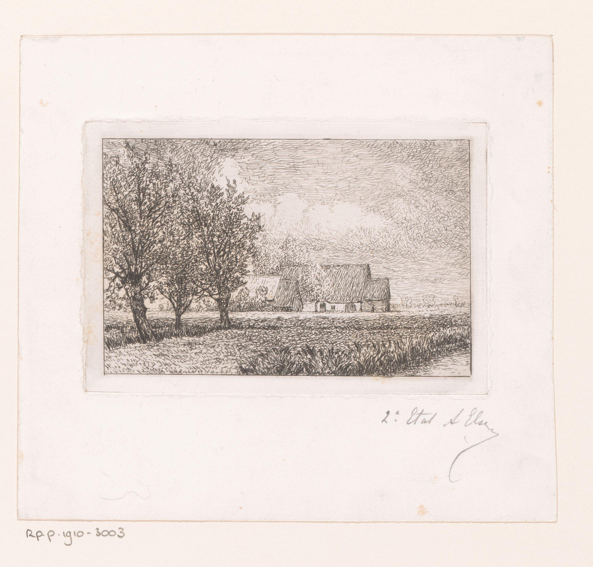 Landschap met boerenwoning