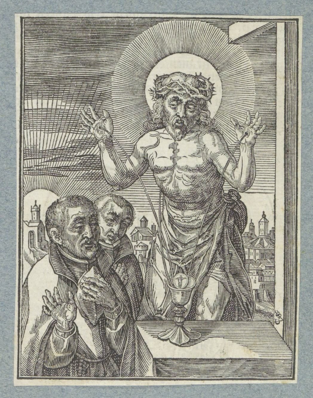 Bloed van Christus opgevangen in miskelk