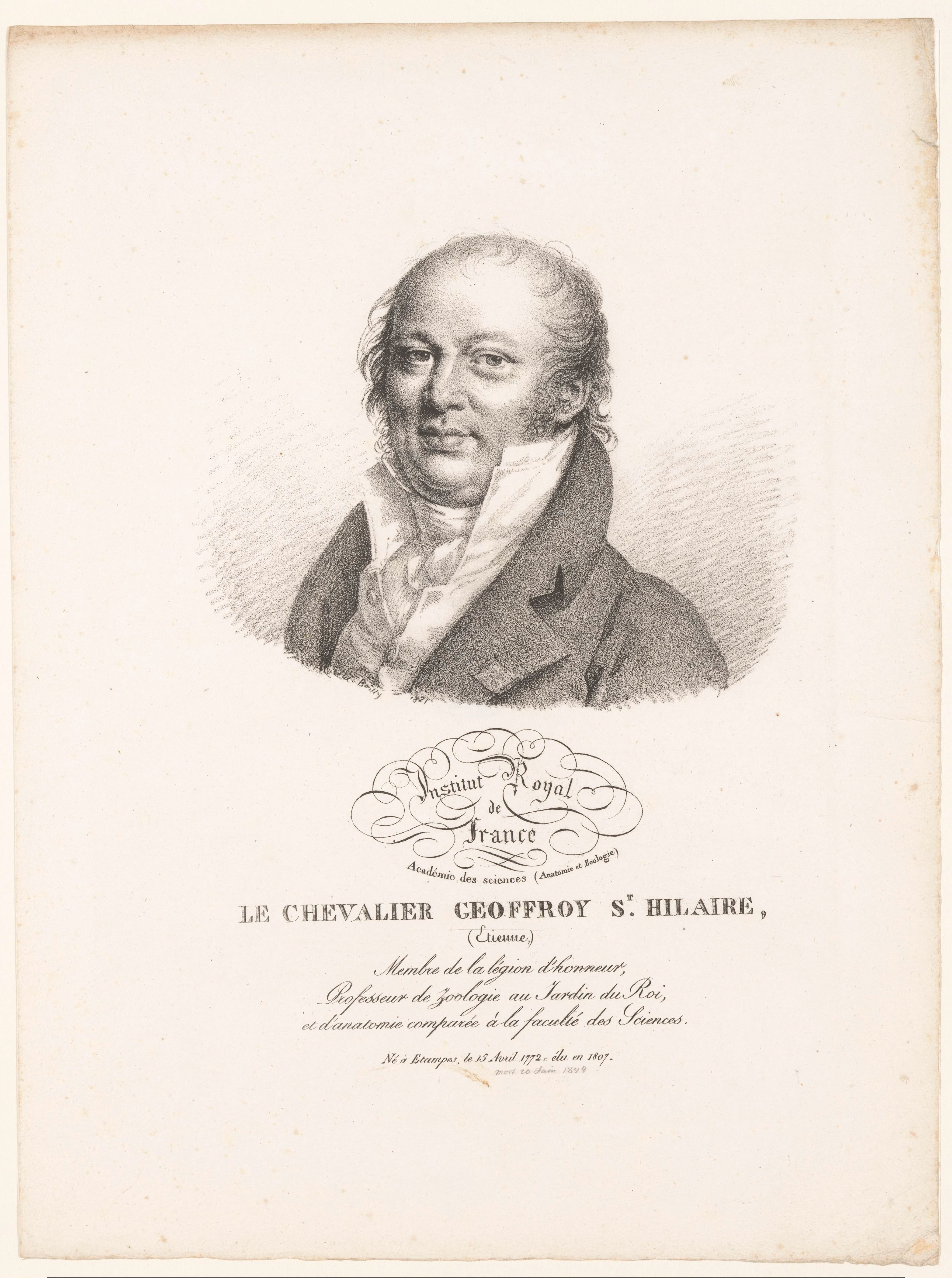 Portret van de natuuronderzoeker Étienne Geoffroy Saint-Hilaire
