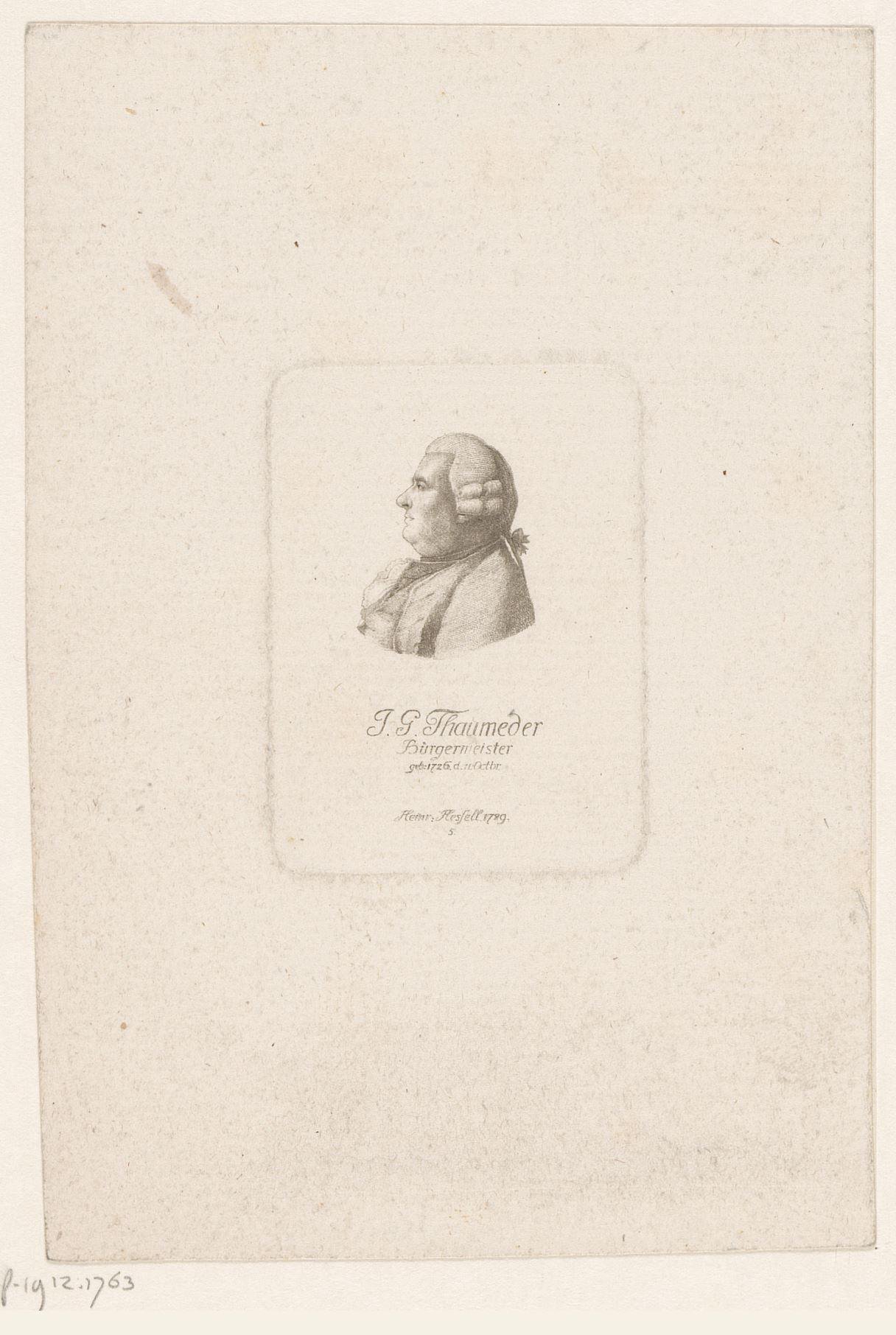 Portret van Johann Georg Thaumeder