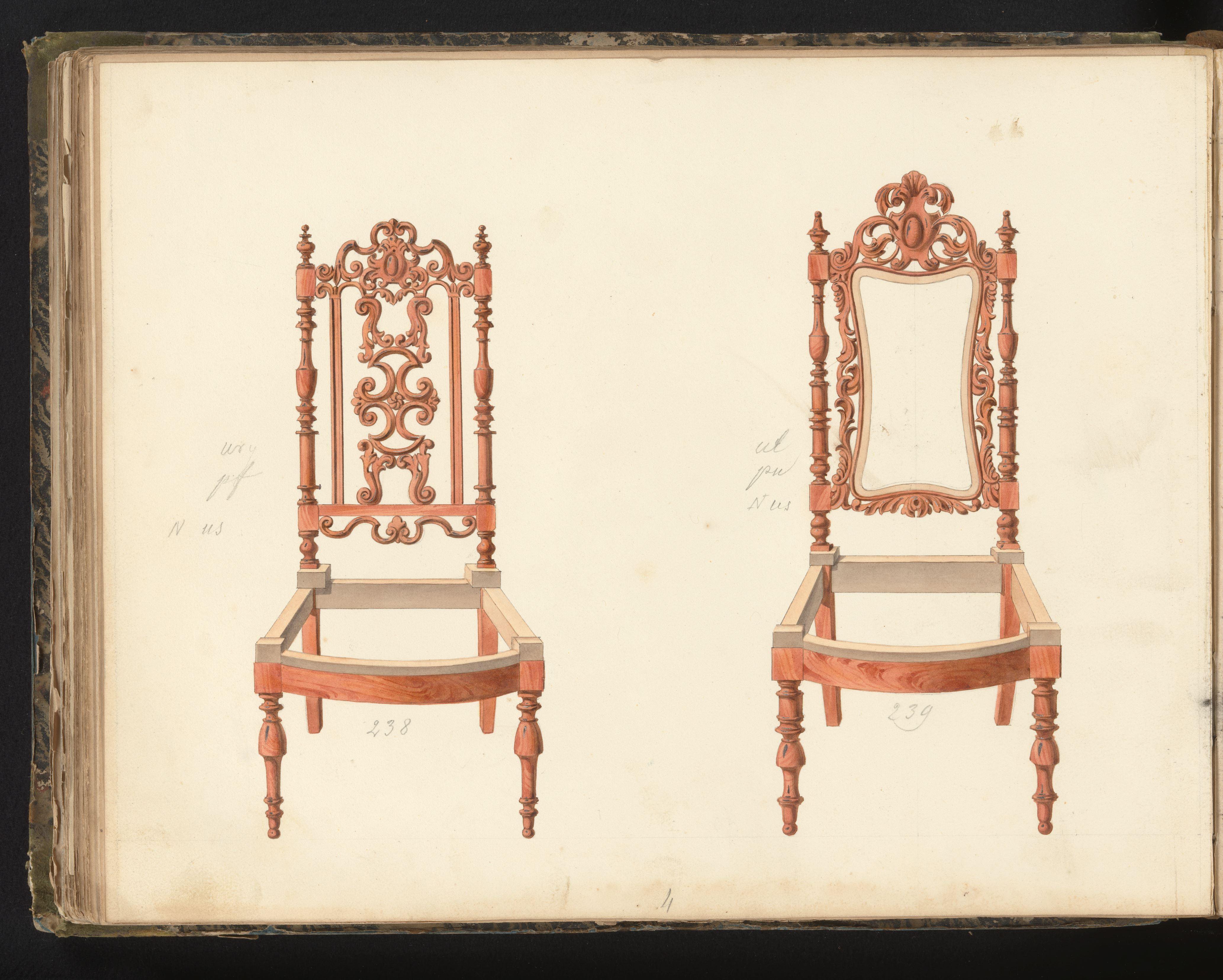 Twee ontwerpen voor stoelen