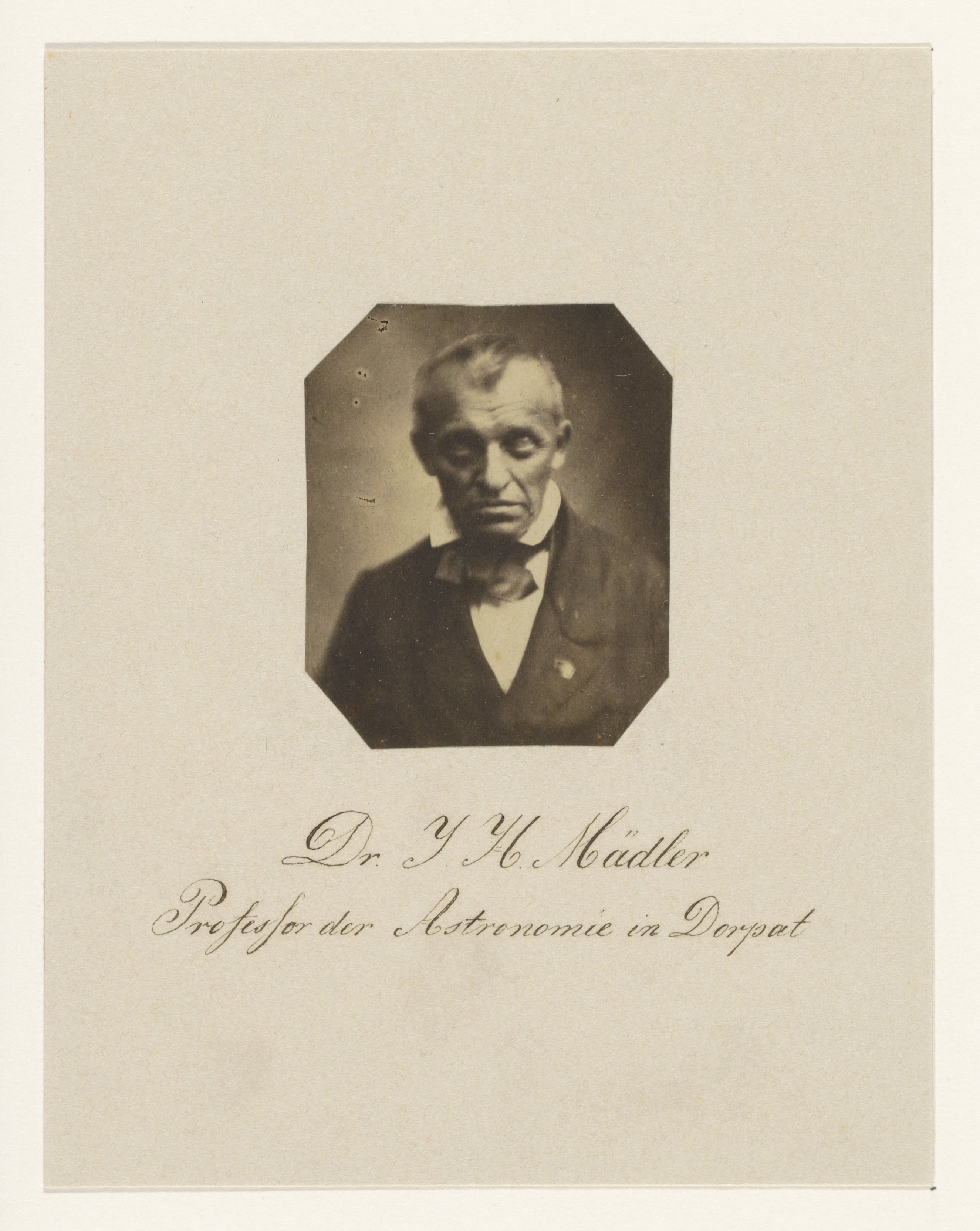 Portret van Dr. Johann Heinrich Mädler