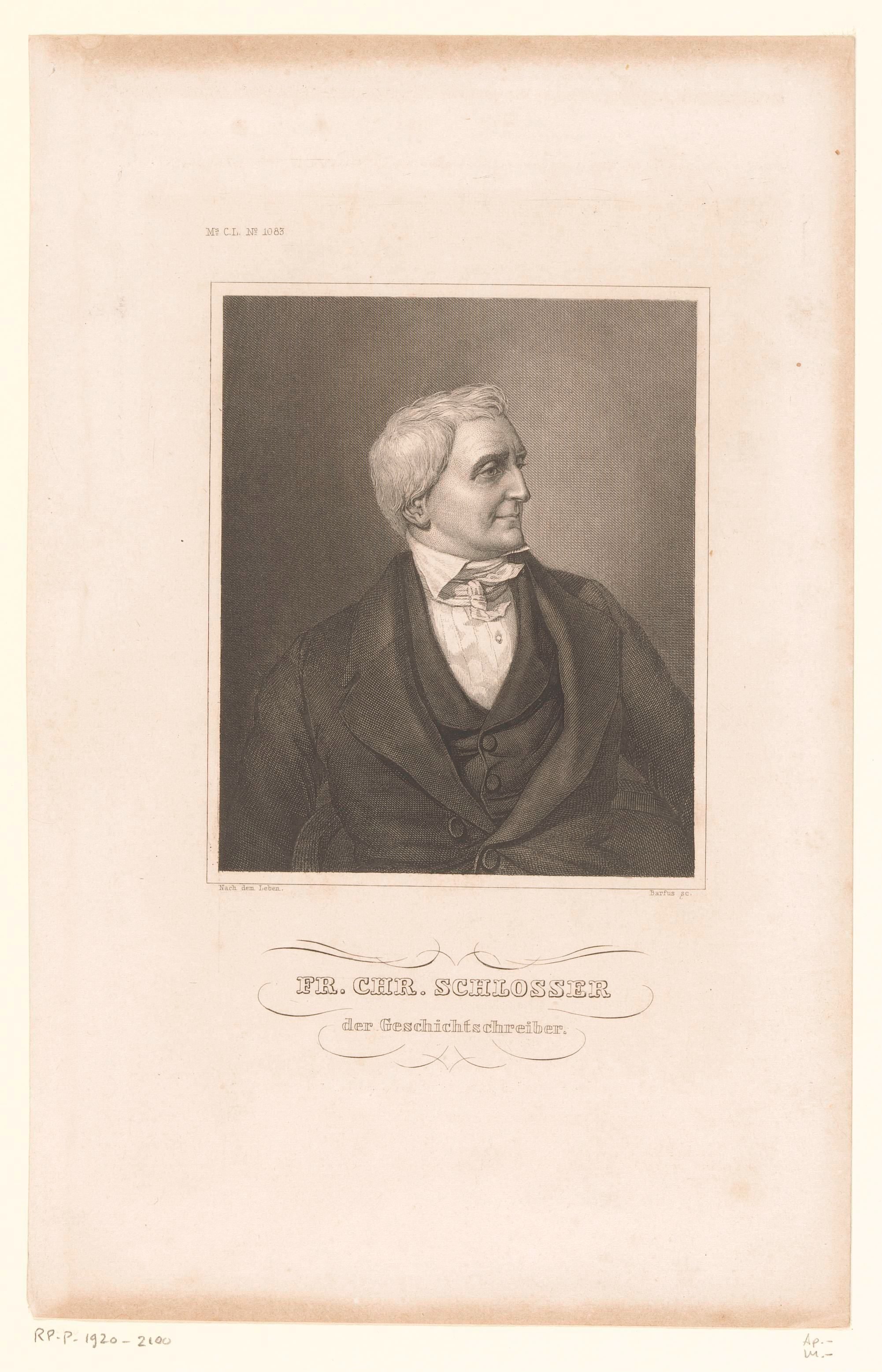 Portret van Friedrich Christoph Schlosser