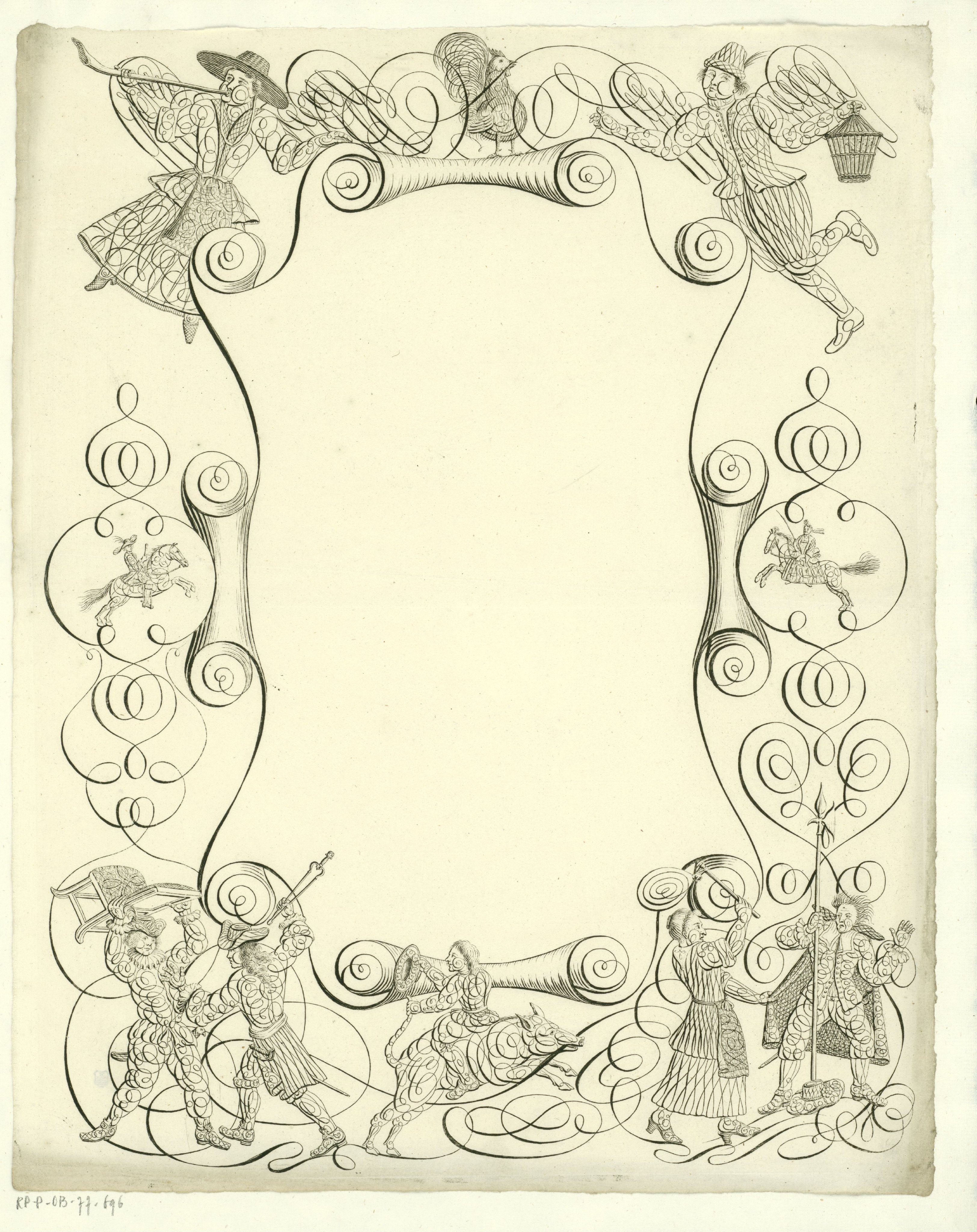 Wensbrief met vechtende figuren
