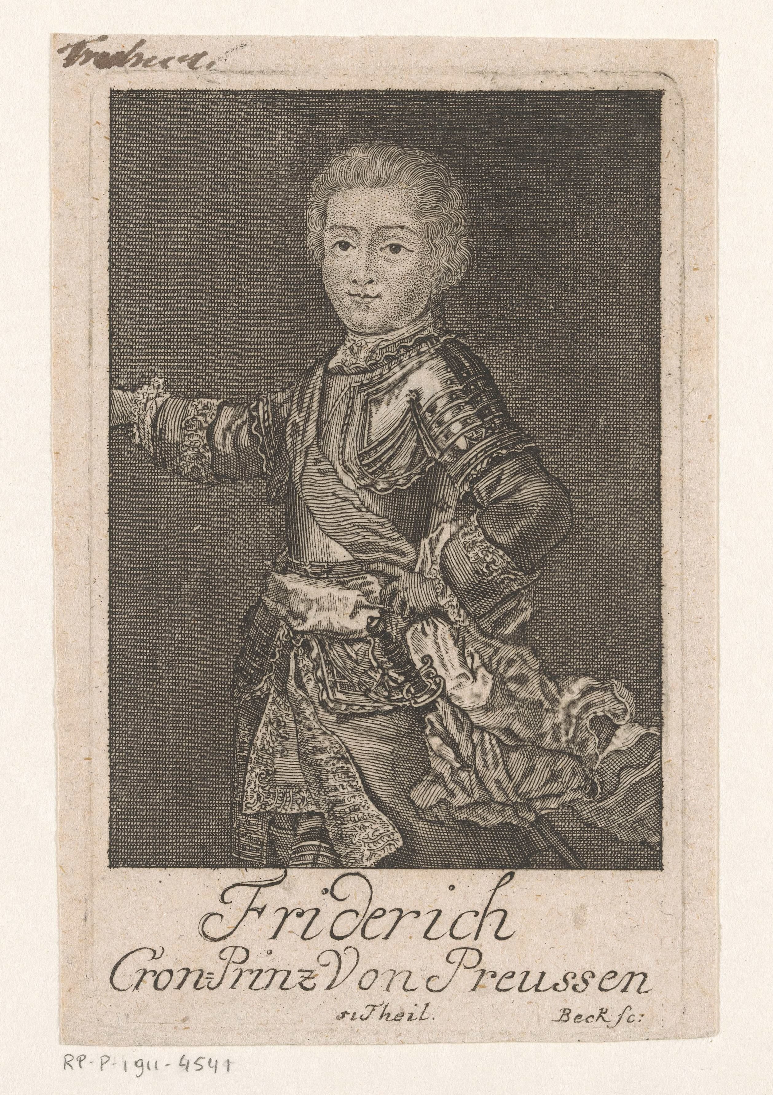 Portret van Frederik de Grote als kroonprins van Pruisen