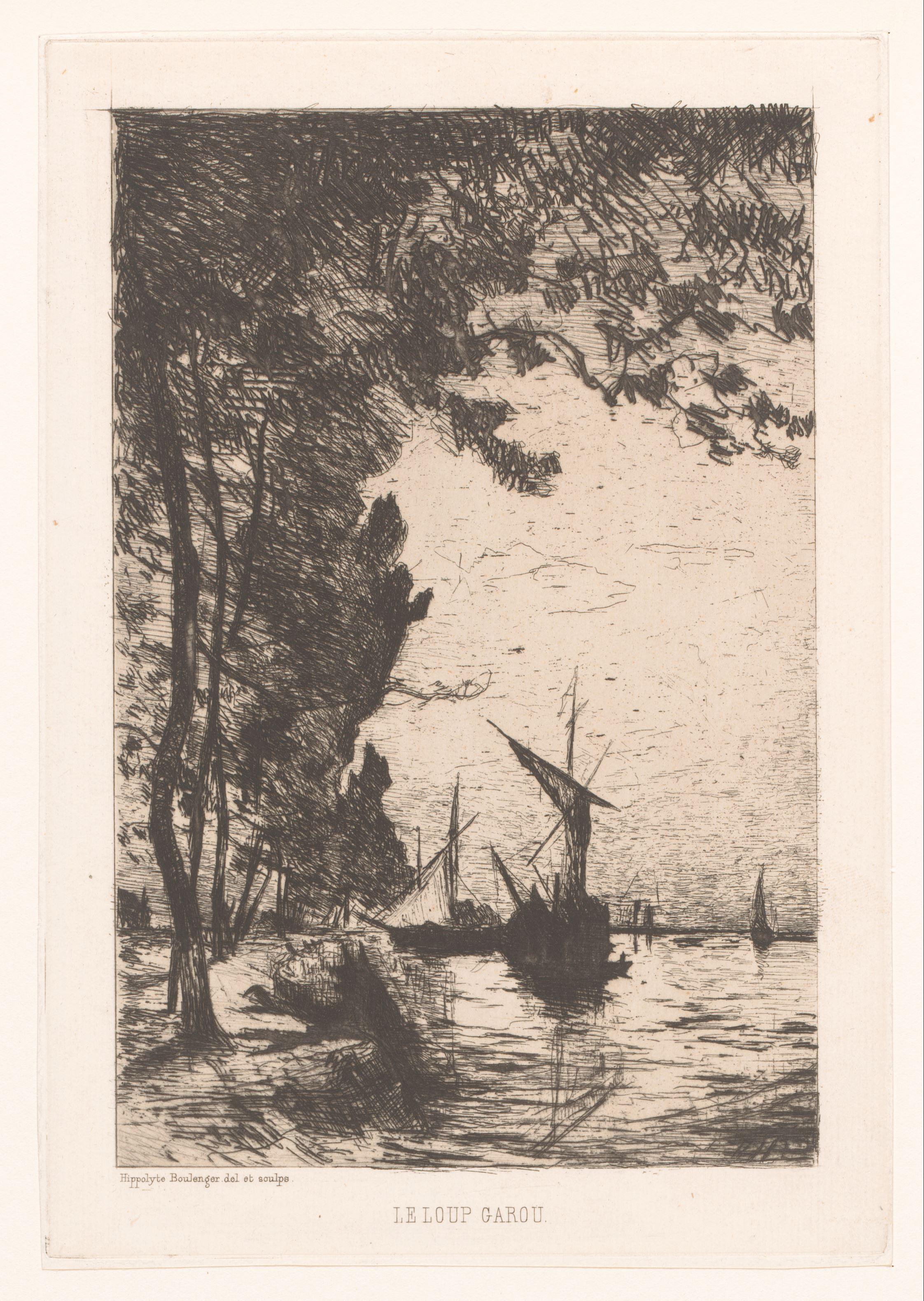 Rivierlandschap met verschillende zeilboten