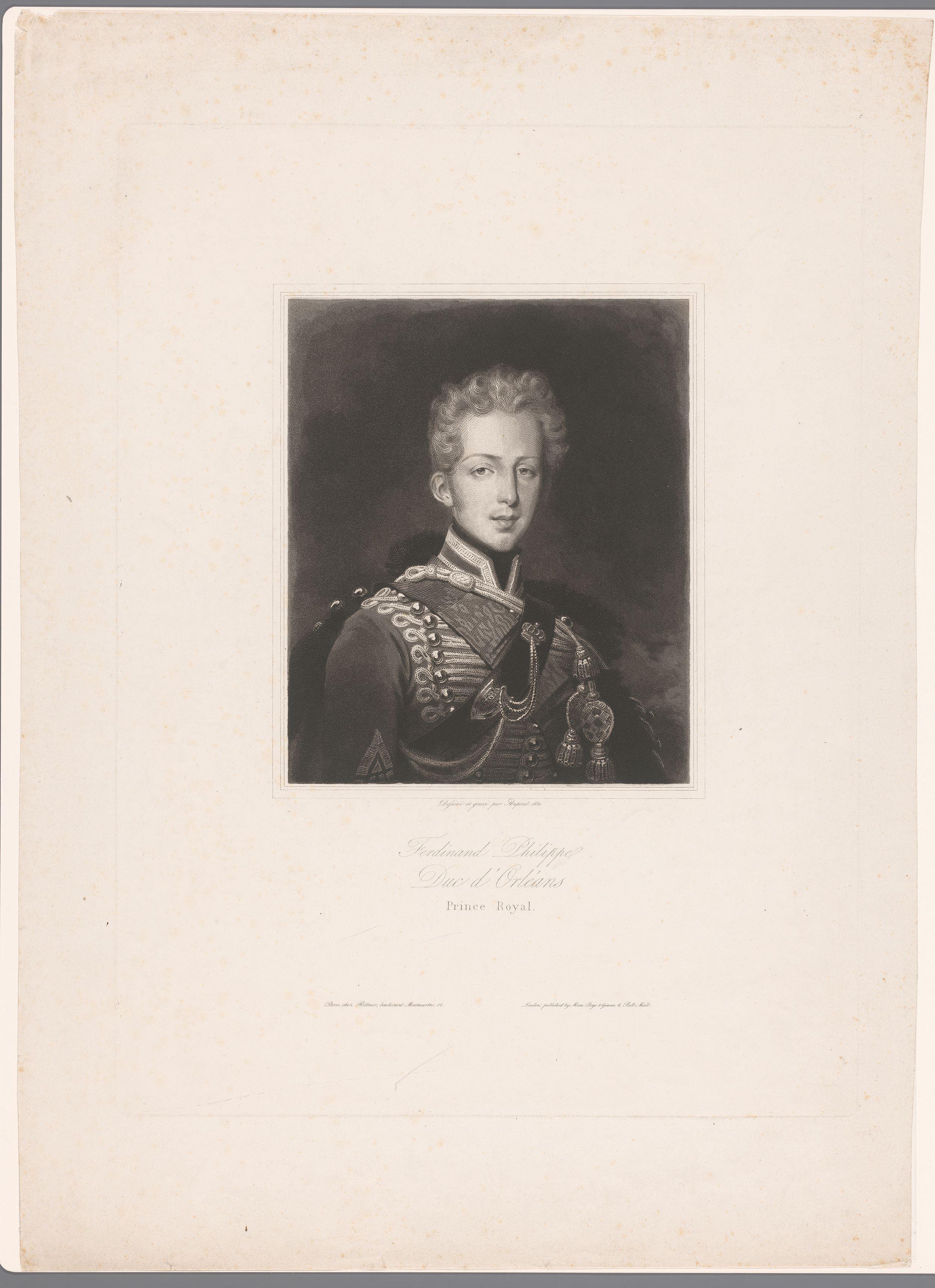 Portret van Ferdinand-Philippe, hertog van Orleans