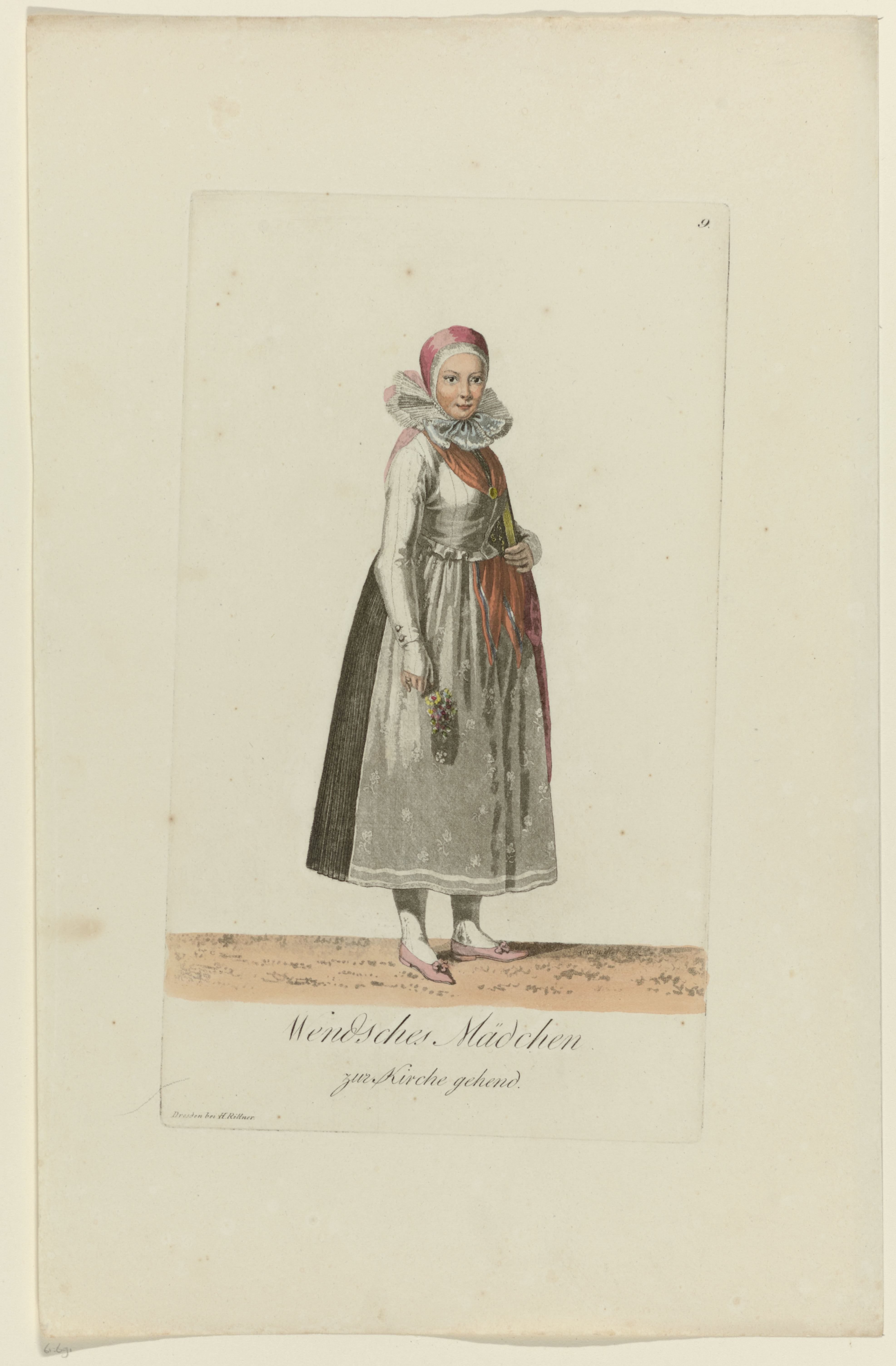 Wendisch meisje in kostuum